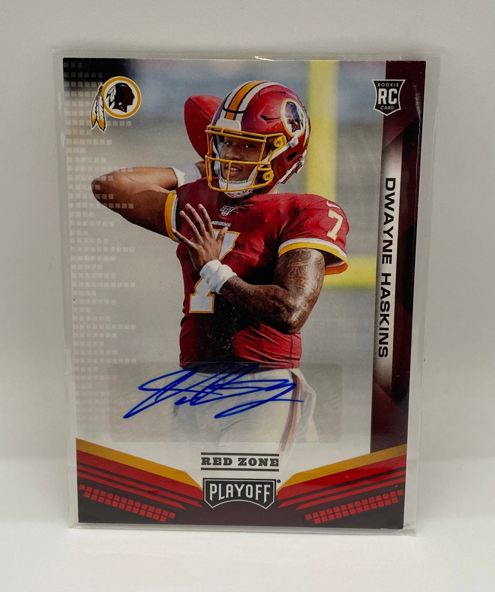 2019 Playoff Dwayne Haskins Jr. Red Zone Rookie On-Card Autograph (1 of 2)