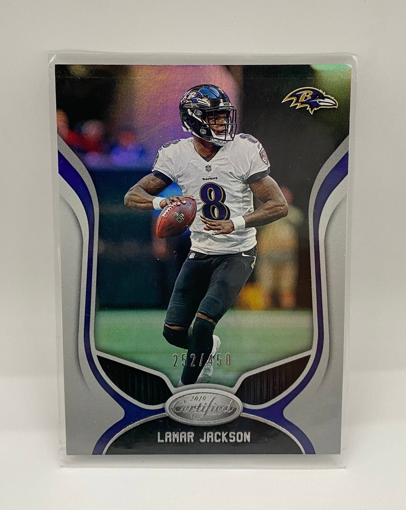 2019 Panini Certified Lamar Jackson Baltimore Ravens Mirror Parallel #252/450 (1 of 2)