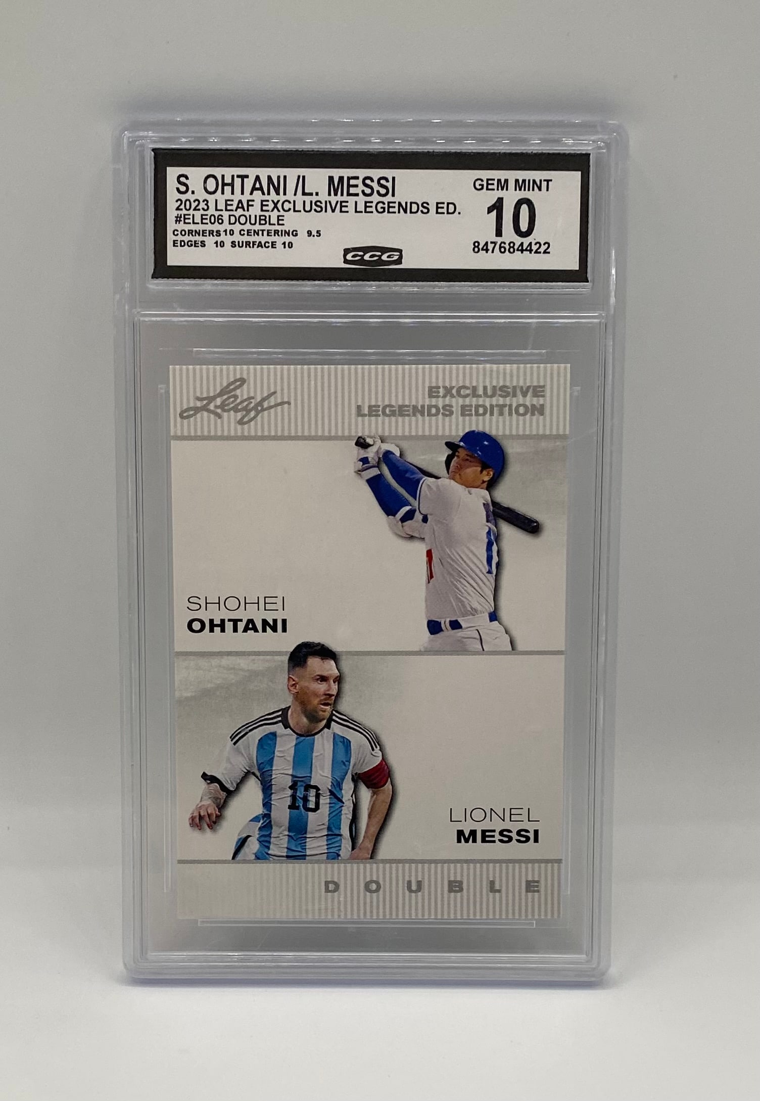 2023 Leaf Exclusive Legends Shohei Ohtani & Lionel Messi Dual Card (1 of 2)