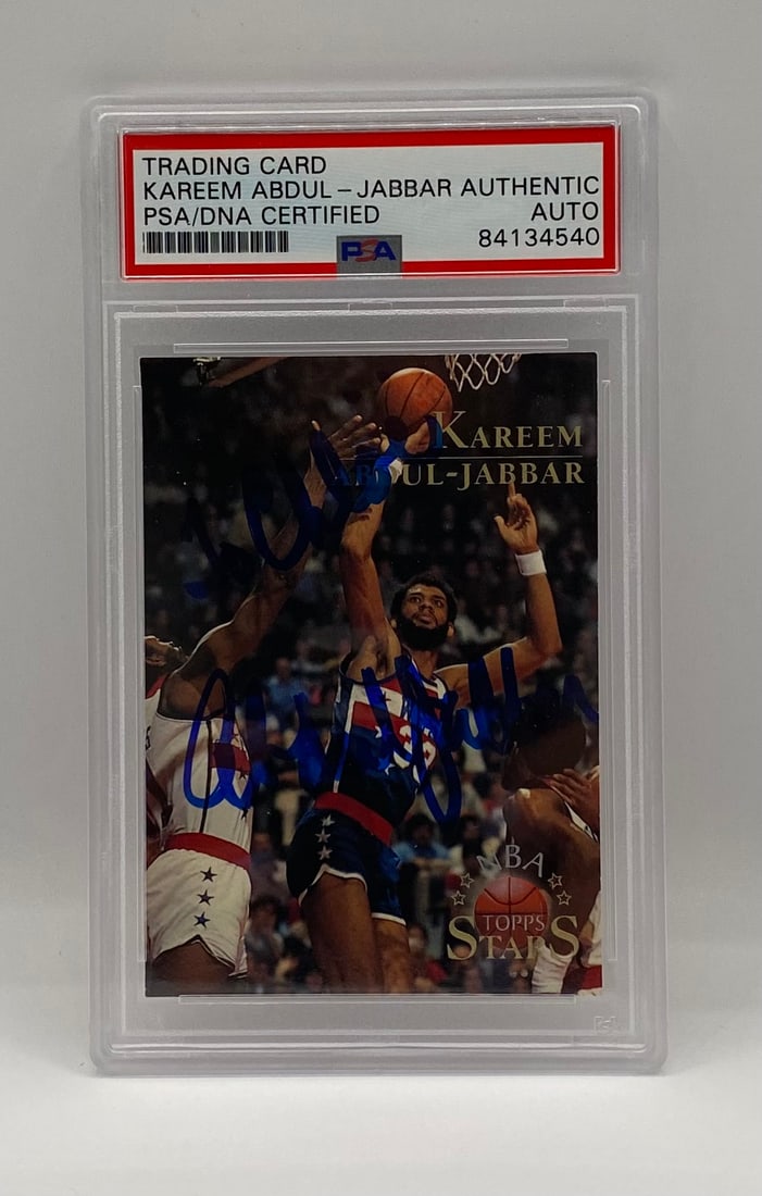 Kareem Abdul-Jabbar Signed Topps Stars Basketball Card – PSA/DNA Certified Authentic Auto (1 of 2)