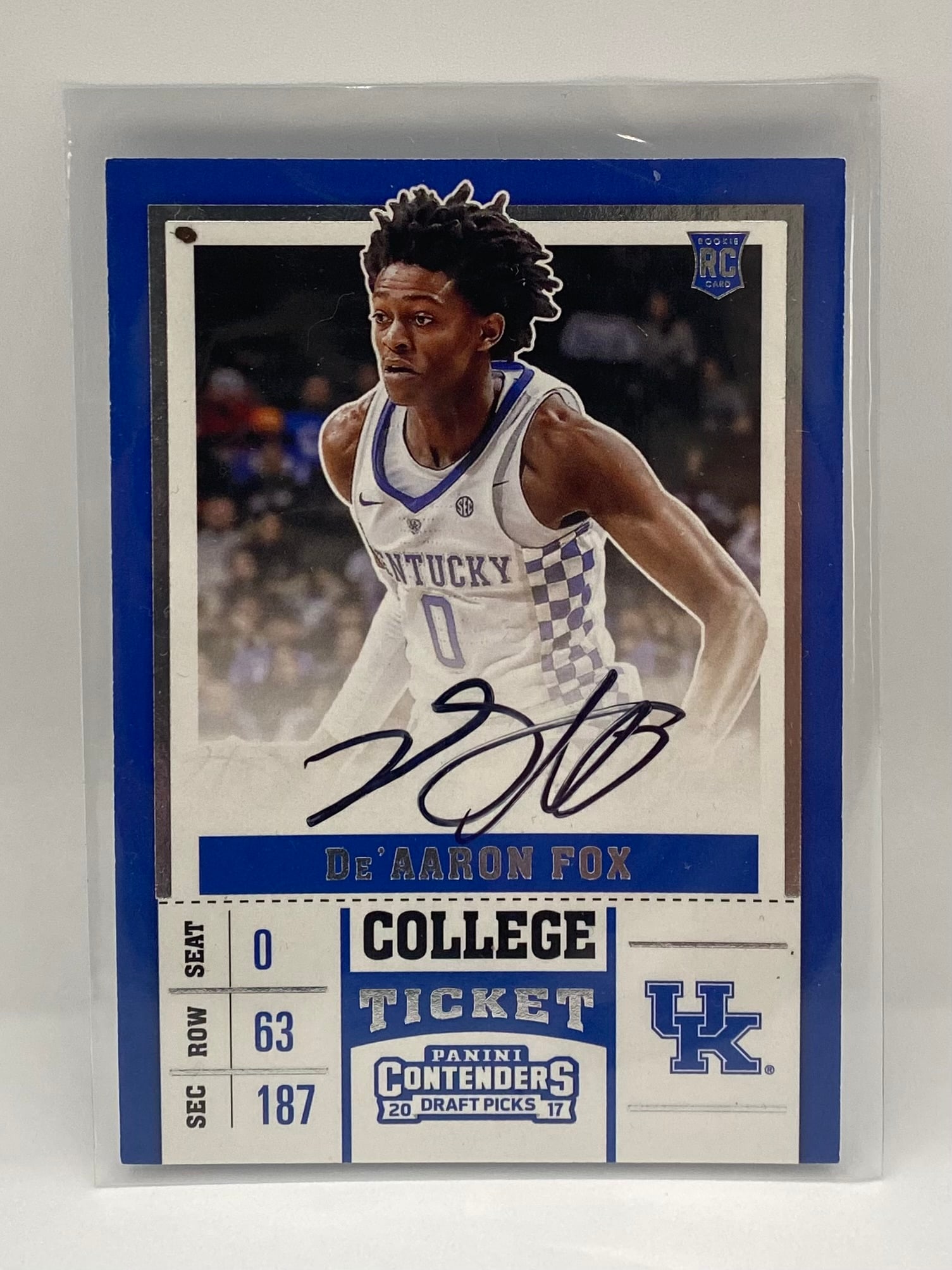 2017 Panini Contenders De'Aaron Fox Draft Picks Signed Rookie (1 of 2)