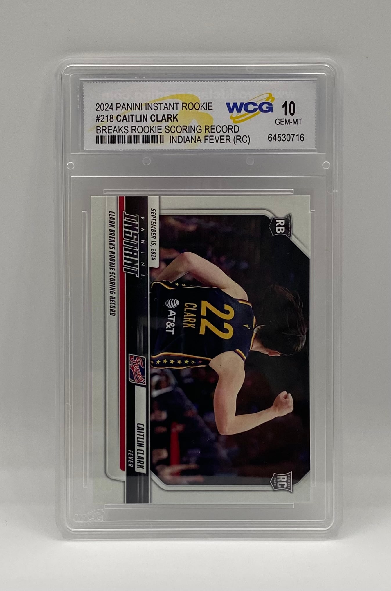 2024 Panini Instant #218 Caitlin Clark Rookie Record WCG 10 Gem Mint Indiana Fever (1 of 2)