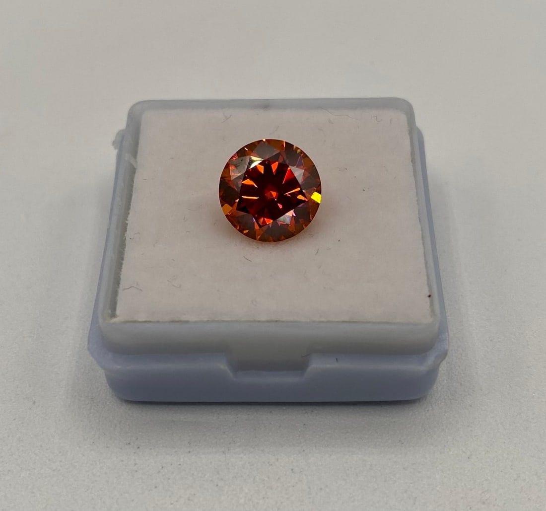 3.00 Carat Brilliant Round Cut Red Moissanite – GRA Certified (1 of 1)