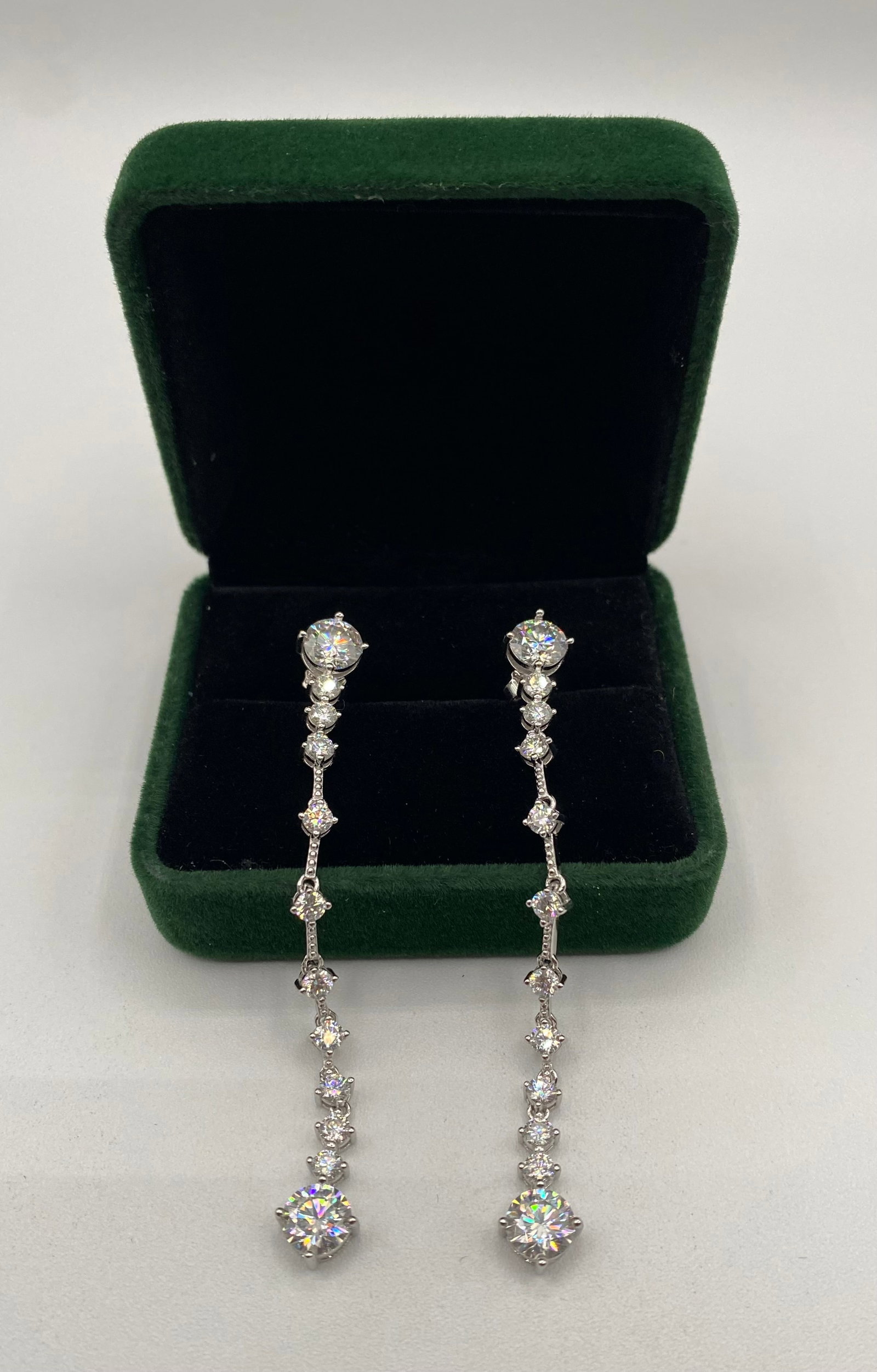 Moissanite Drop Earrings - GRA Certified - 18K Gold Plated (1 of 1)