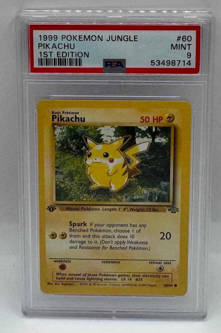 1999 Pokémon Jungle Pikachu 1st Edition PSA 9 Mint (1 of 2)