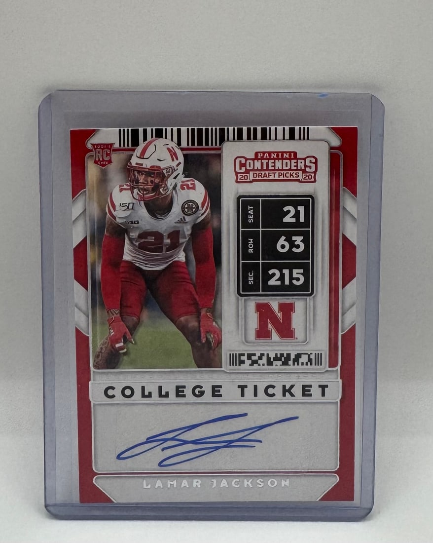 2020 Panini Contenders Draft Picks Lamar Jackson Signed RC (1 of 2)