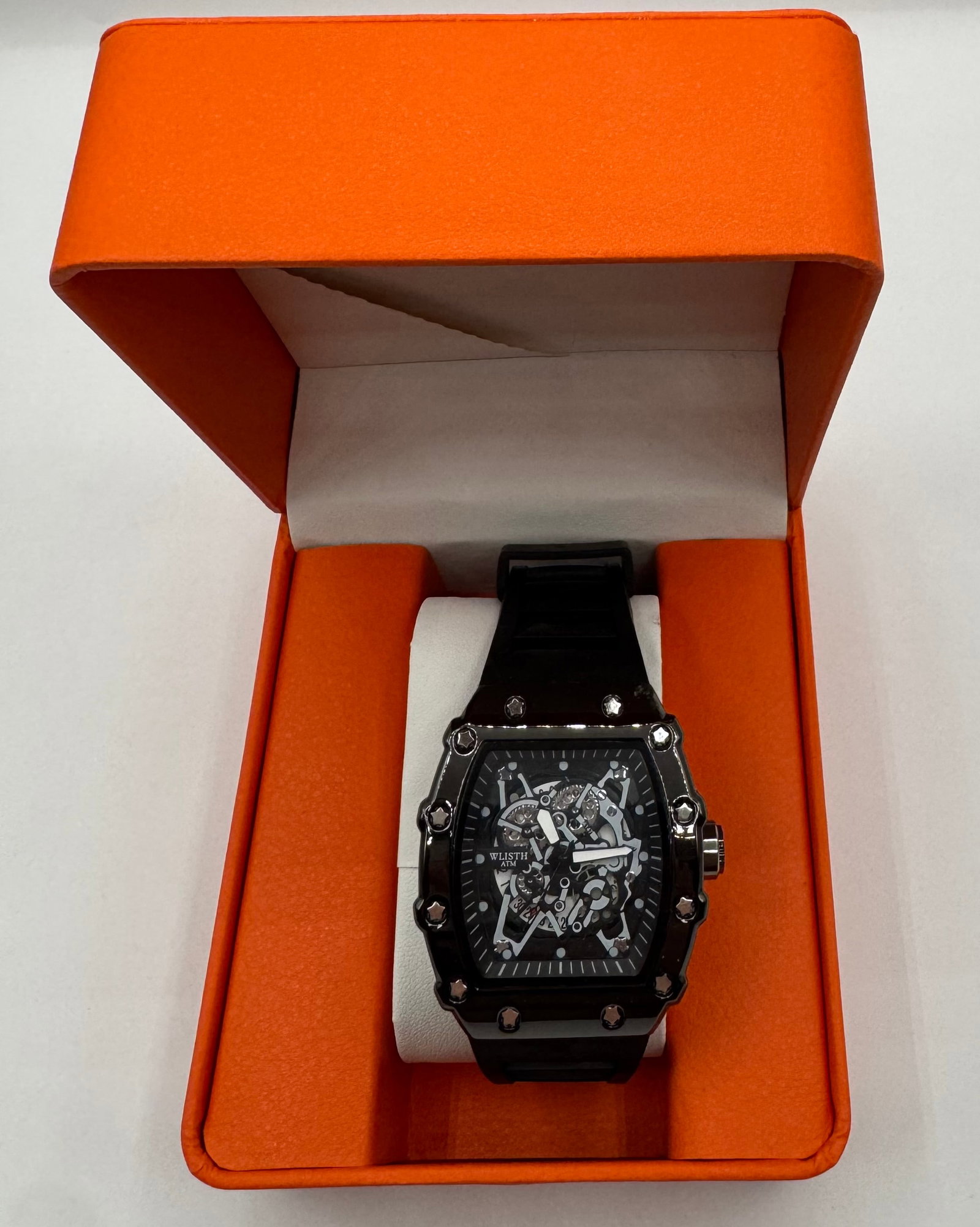 Wlisth Men's Skeleton Automatic Tonneau Watch New in Box (1 of 1)