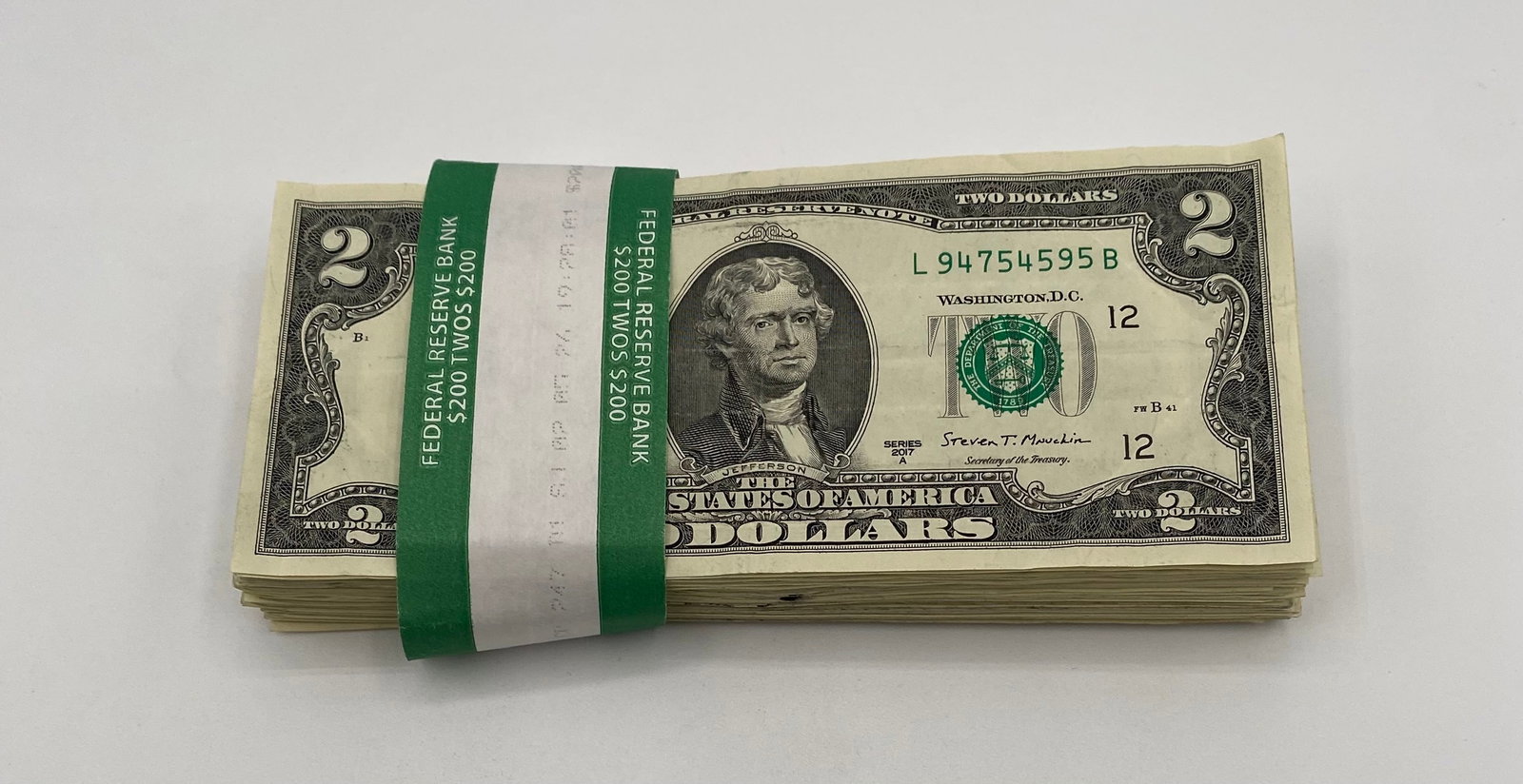 One Hundred Two Dollar Bill Bundle - 2
