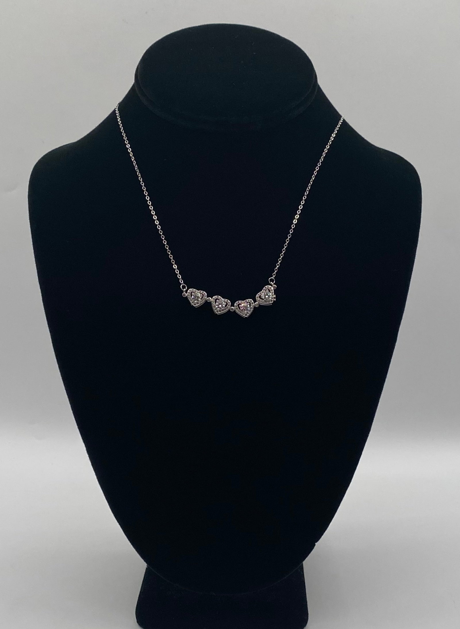 Sparkling Multi-Heart Moissanite Station Necklace (1 of 1)