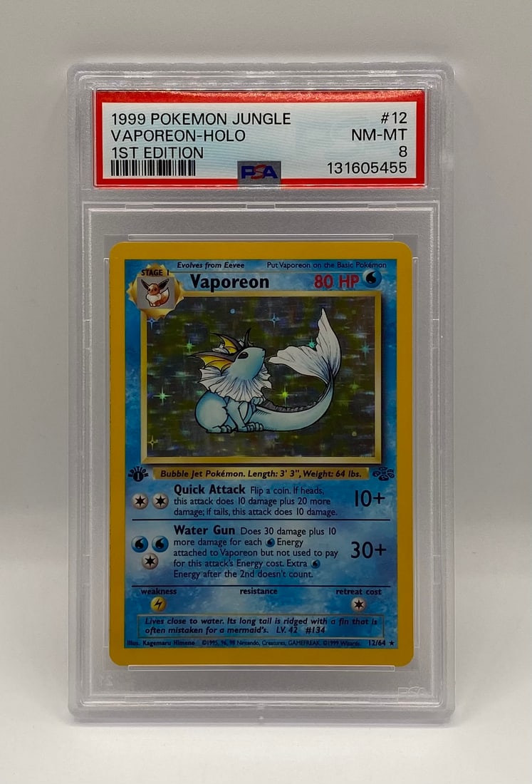 1999 Pokemon 1st Edition Vaporeon Holo PSA 8 (1 of 2)