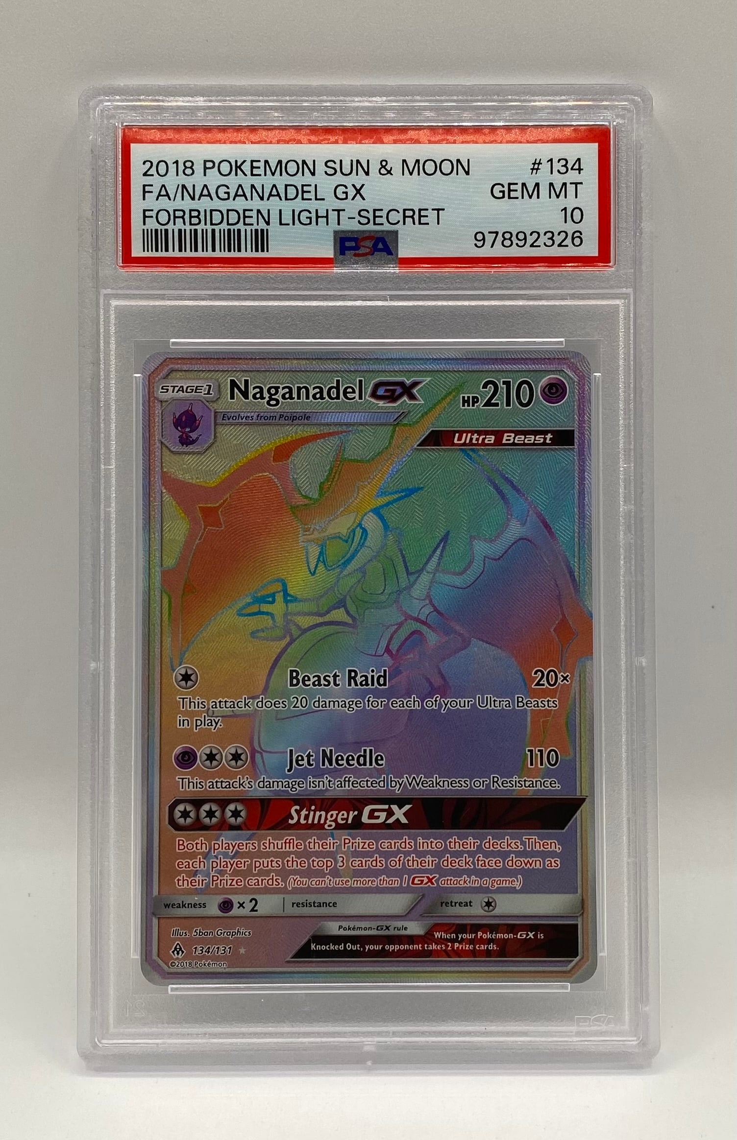 2018 Pokémon Sun & Moon Secret Rainbow Rare Naganadel PSA 10 (1 of 2)