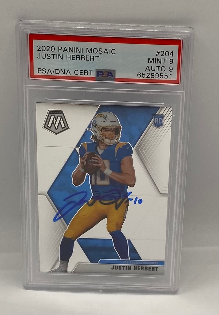 Justin Herbert Rookie Autographed PSA/DNA Card (1 of 2)
