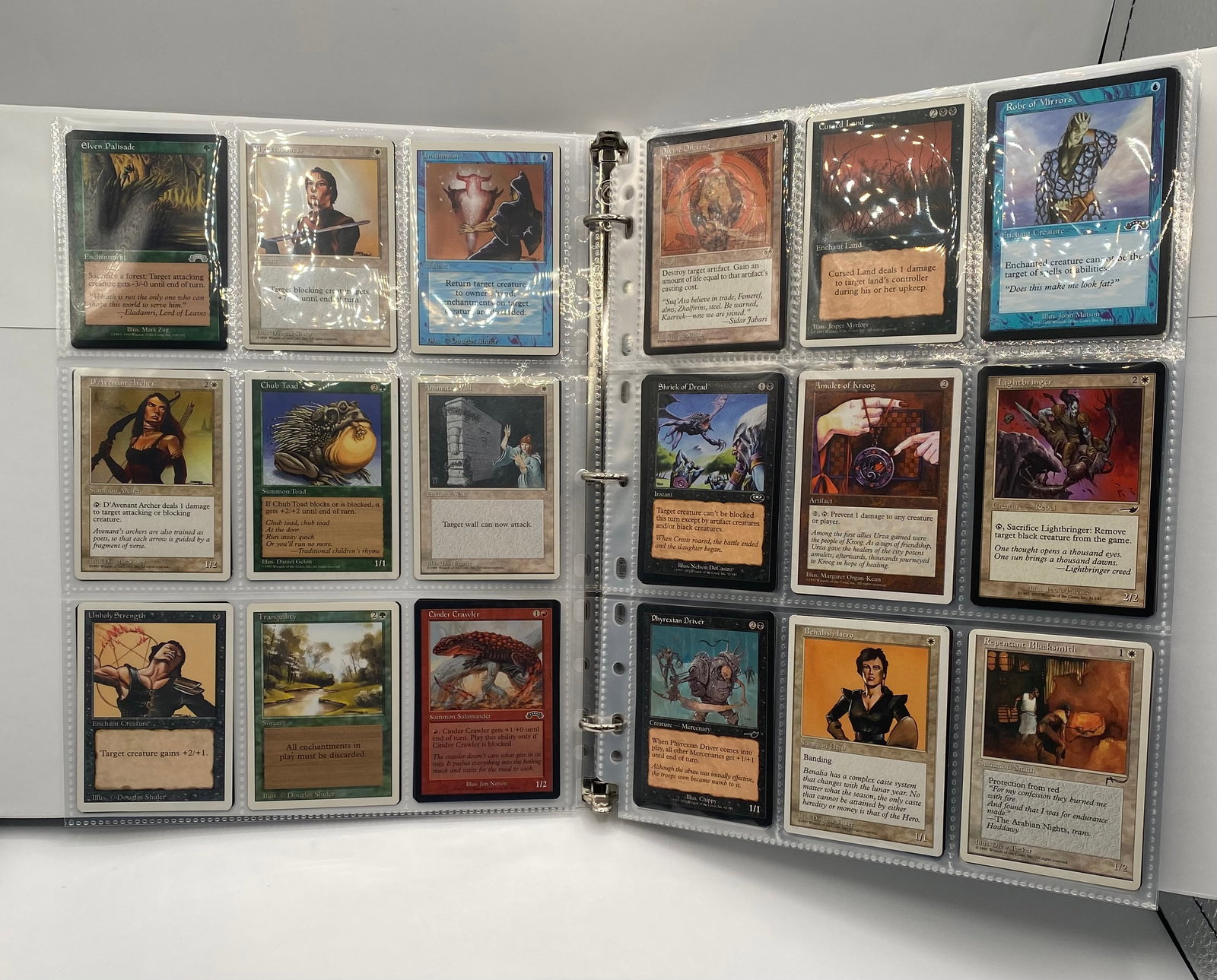 1990s Magic The Gathering Trading Cards Binder: 1990s and early 2000s Magic The Gathering Trading Cards Binder. Binder has over 200 trading cards