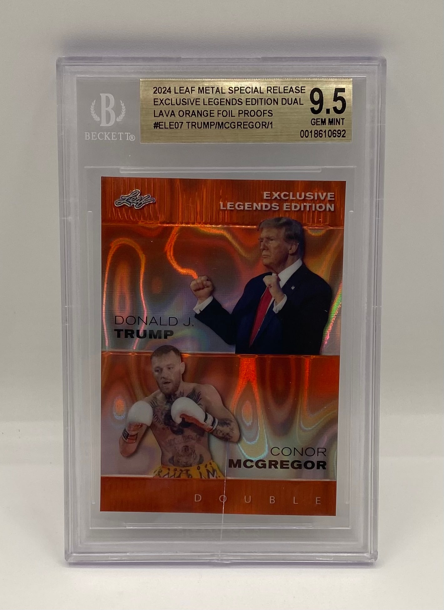 Donald Trump & Conor McGregor Dual Lava Orange Foil Proof 1/1 (1 of 2)