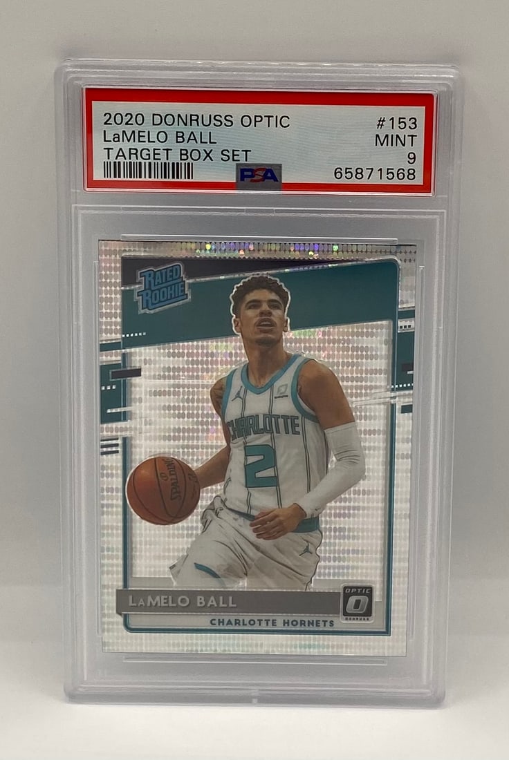 2020 Donruss Optic LaMelo Ball Rated Rookie Target Box Set: 2020 Donruss Optic LaMelo Ball Rated Rookie "Target Box Set" #153 – PSA 9 Mint