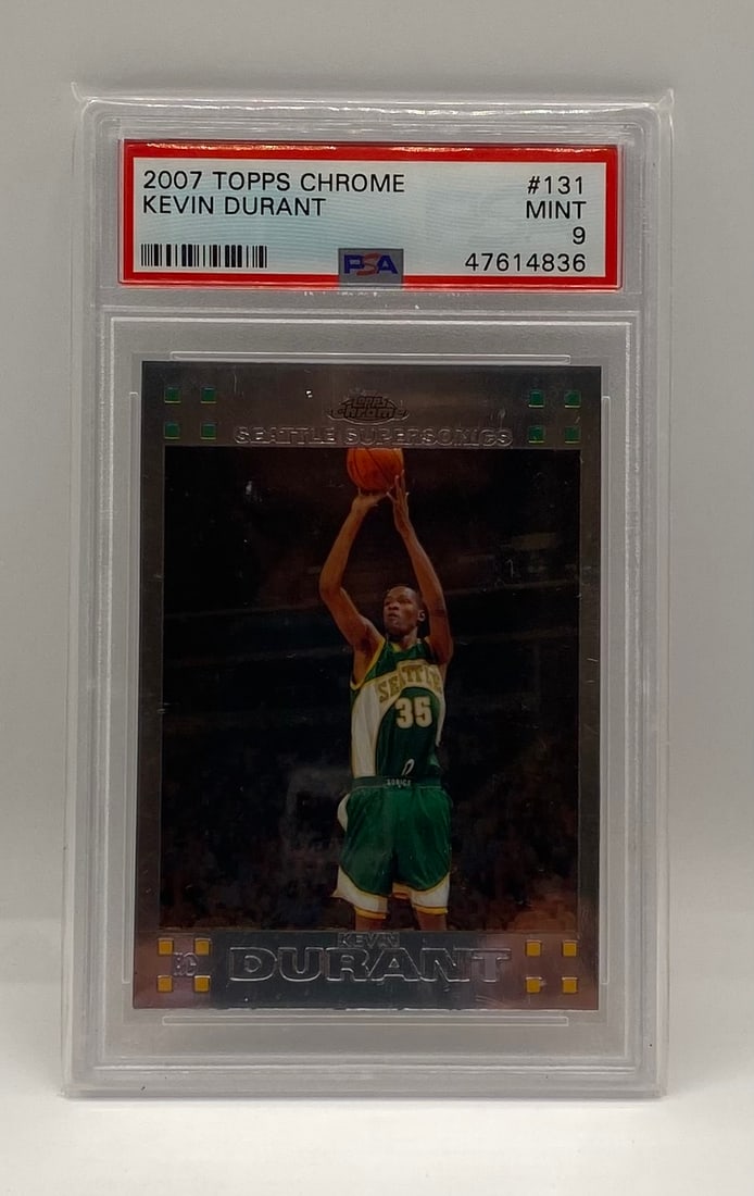 2007 Topps Chrome Kevin Durant Rookie Card PSA 9 Mint: 2007 Topps Chrome Kevin Durant Rookie Card #131 PSA 9 Mint - Seattle SuperSonics