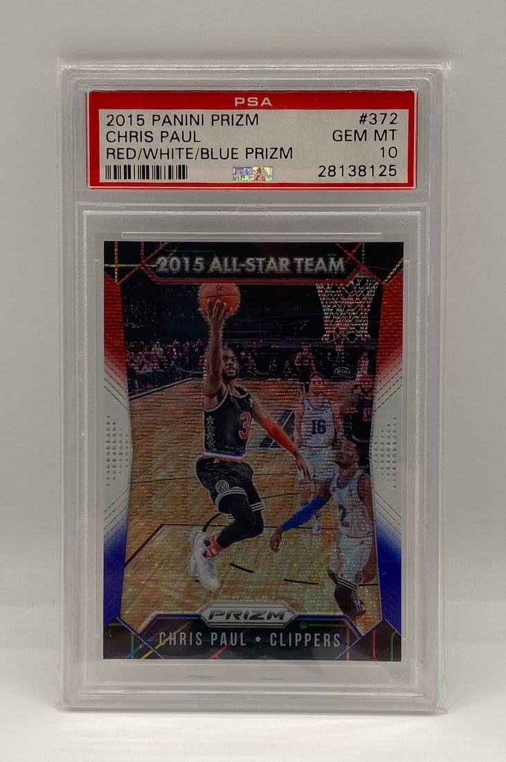 Chris Paul Rookie Red /White/Blue Prizm PSA 10: 2015 Panini Prizm Chris Paul Red/White/Blue Prizm #372 PSA 10 Gem-MT - Clippers