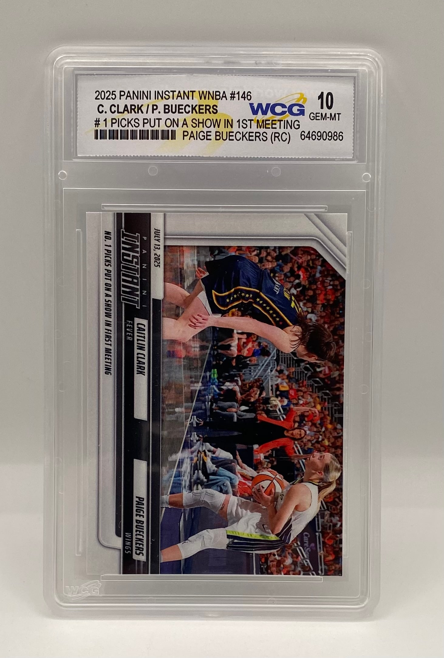 Caitlin Clark Paige Bueckers Card: 2025 Panini Instant WNBA Caitlin Clark / Paige Bueckers #146 WCG 10 Gem-MT