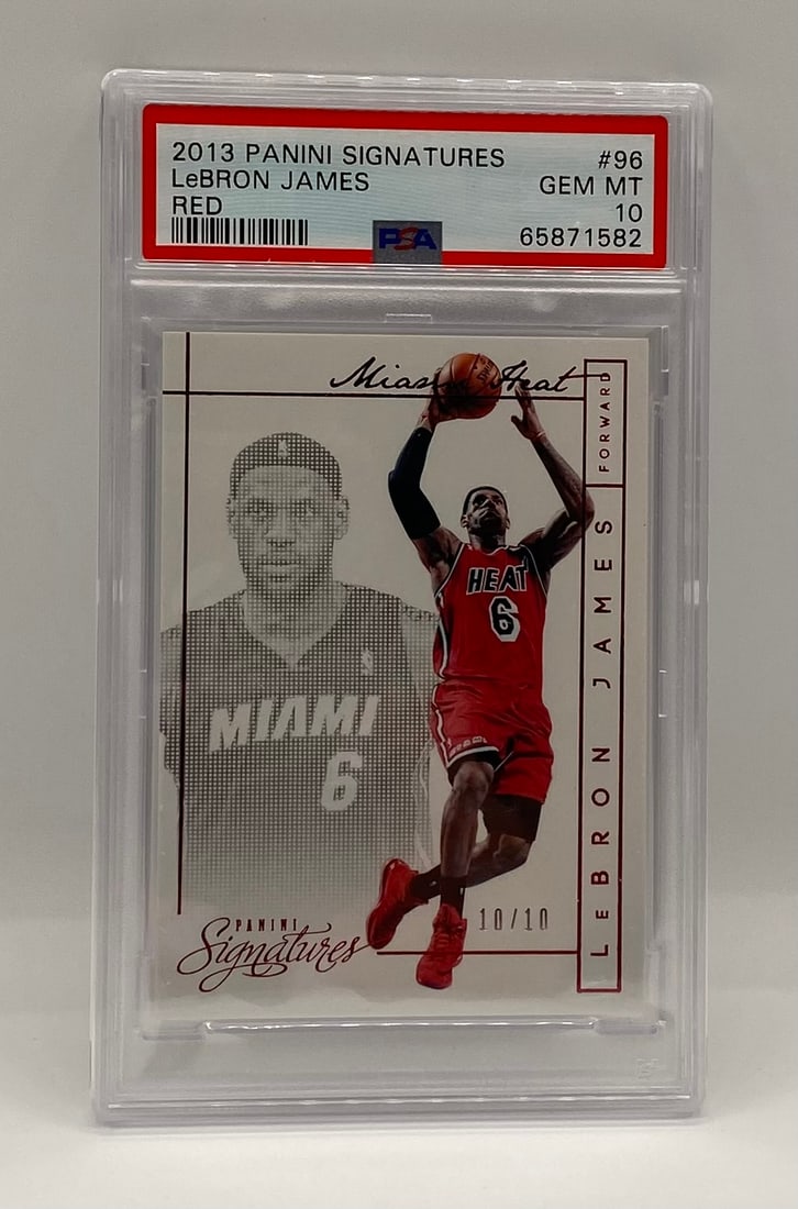 2013 Panini Signatures LeBron James Red PSA /10: 2013 Panini Signatures LeBron James Red #96 - PSA GEM MT 10 - Serial #10/10