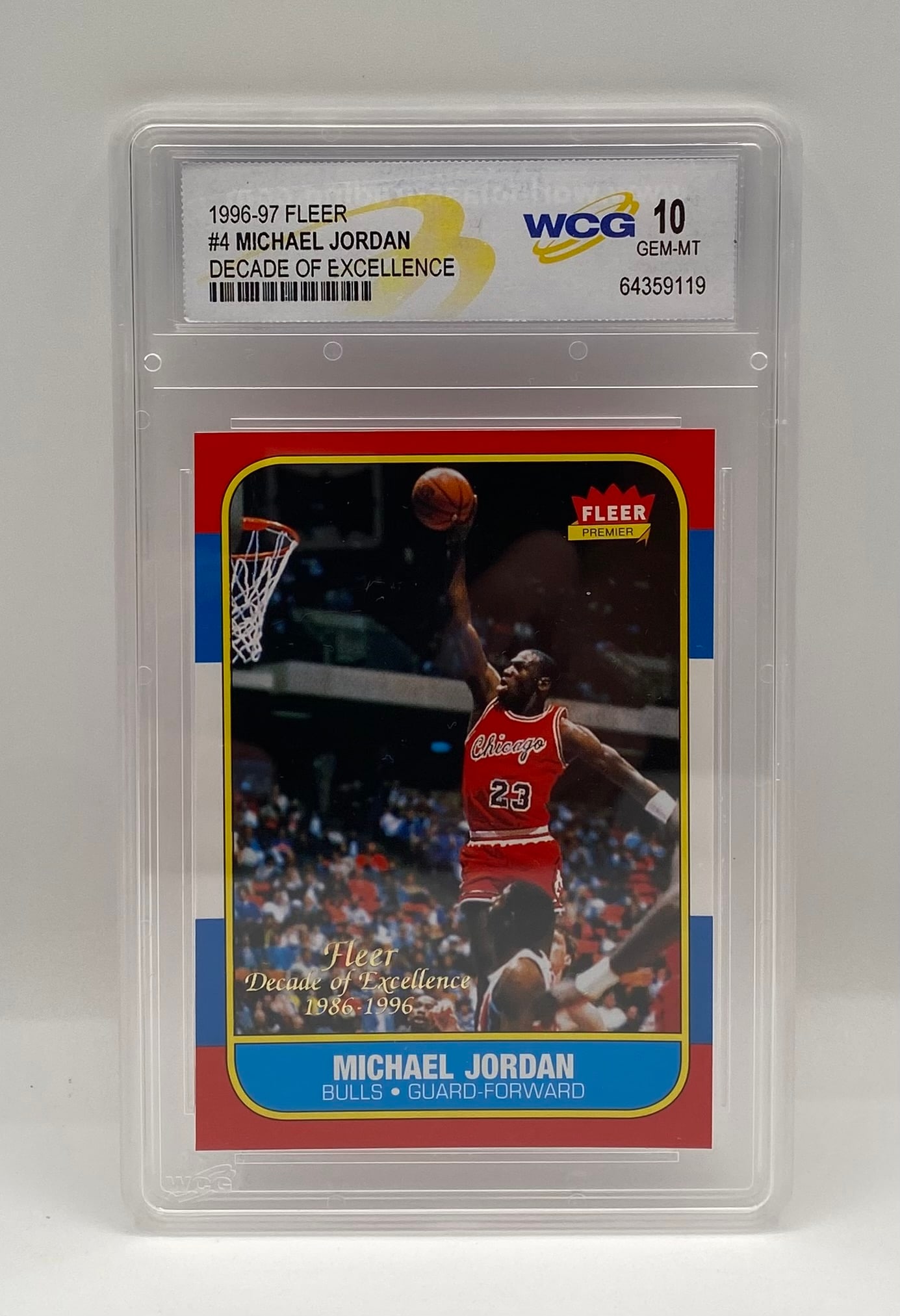 1996 Fleer Decade of Excellence Michael Jordan Card (1 of 2)