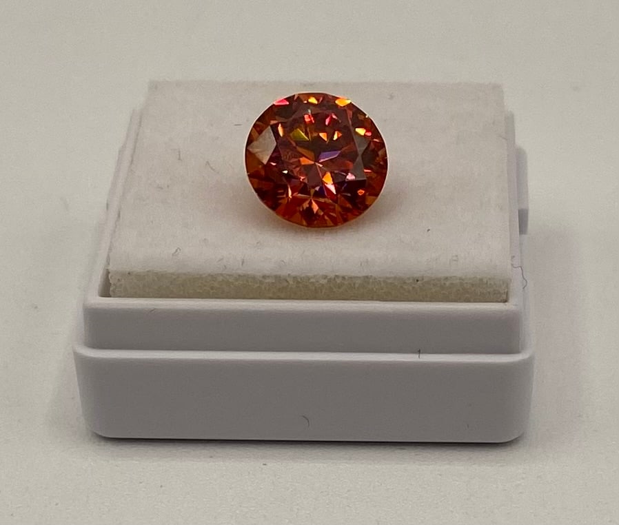 3 Carat Round Brilliant Cut Garnet Moissanite Loose Stone w/ Cert (1 of 1)