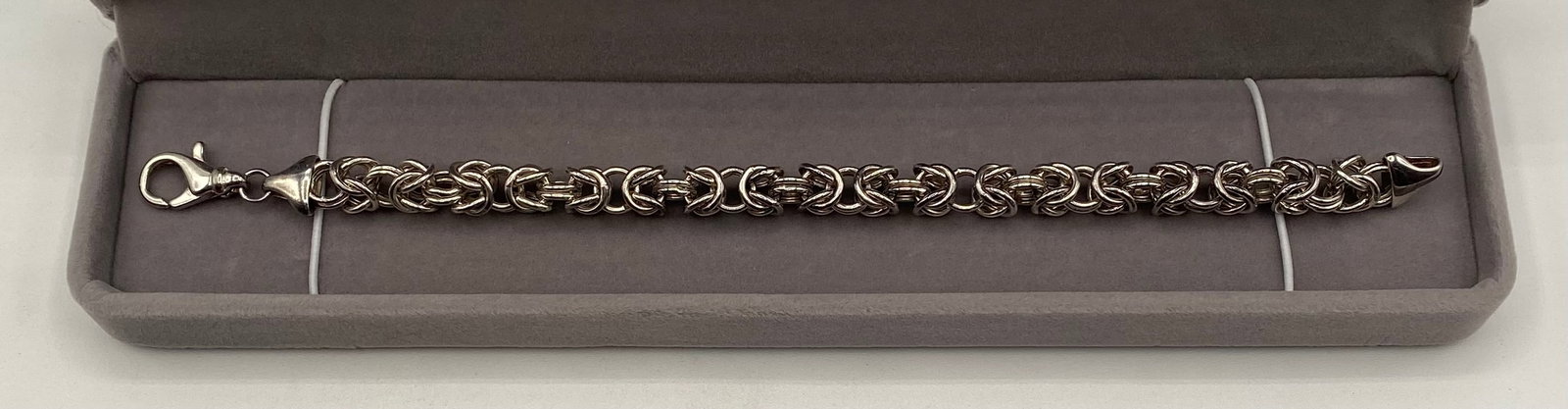 Vintage Sterling Silver Byzantine Link Bracelet 18g (1 of 1)