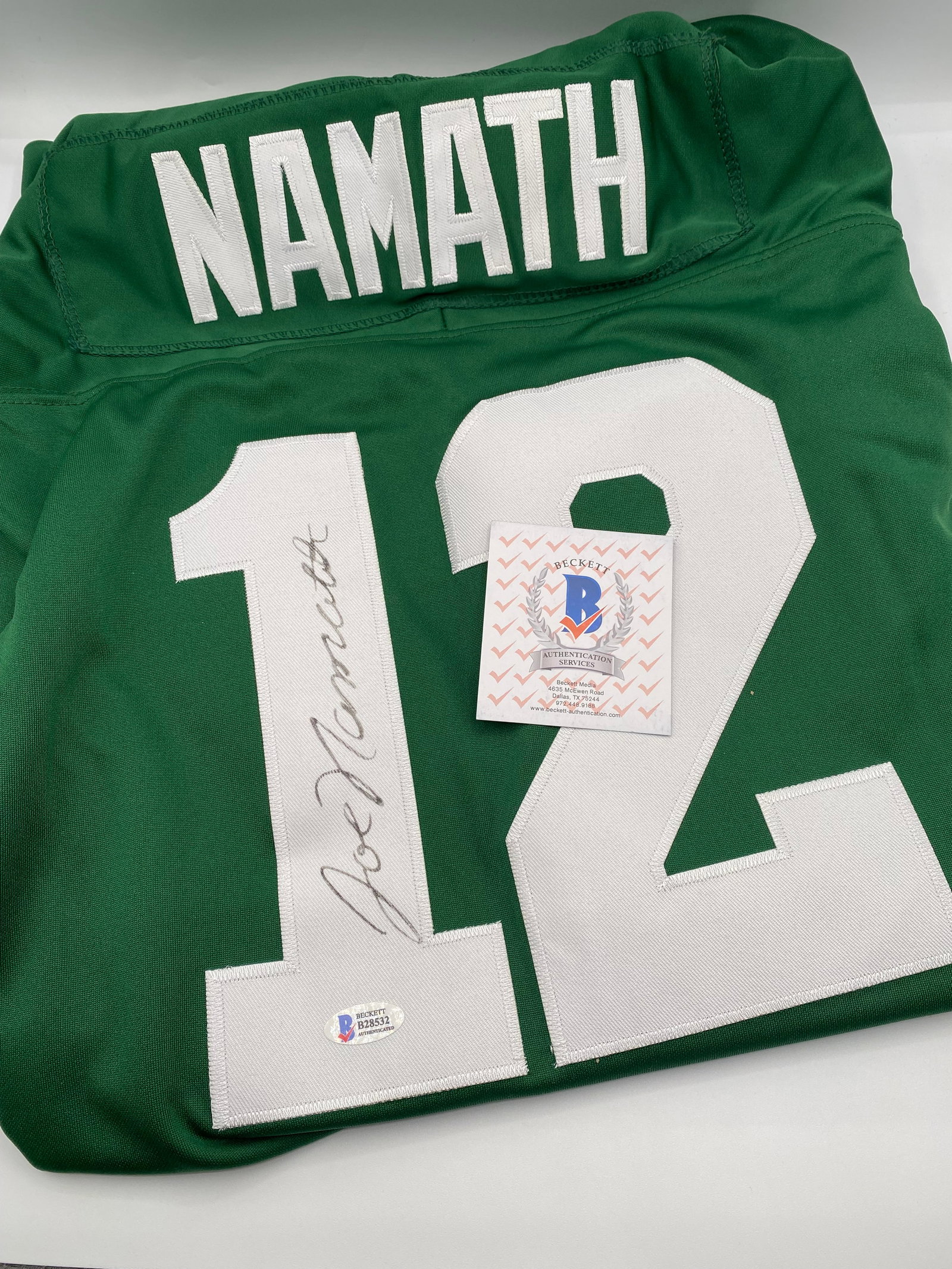 Joe Namath Signed New York Jets Custom Jersey (Beckett COA) (1 of 2)