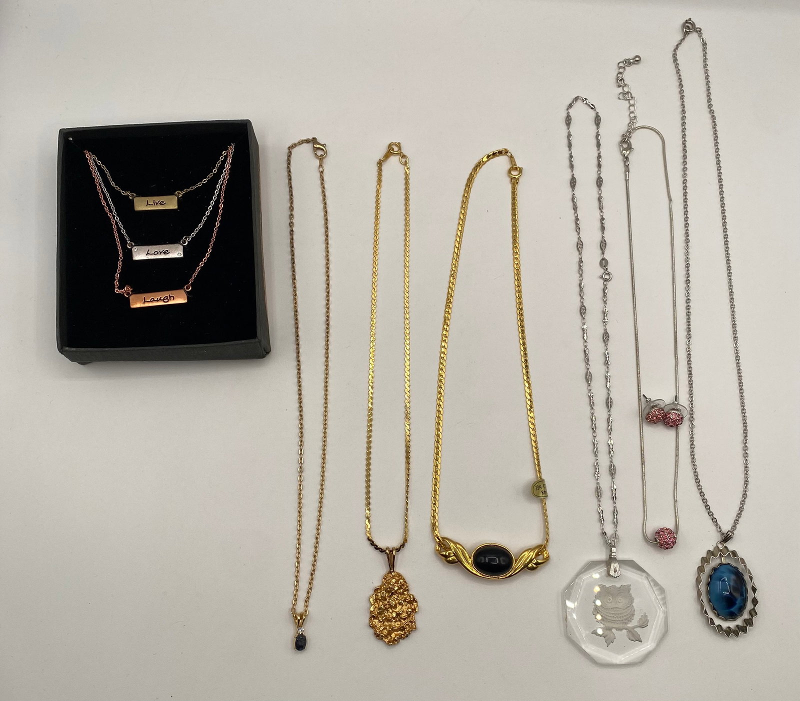 Vintage Estate Necklace & Jewelry Lot - Sterling Silver & 24K Gold HGE - 7 Pcs (1 of 1)