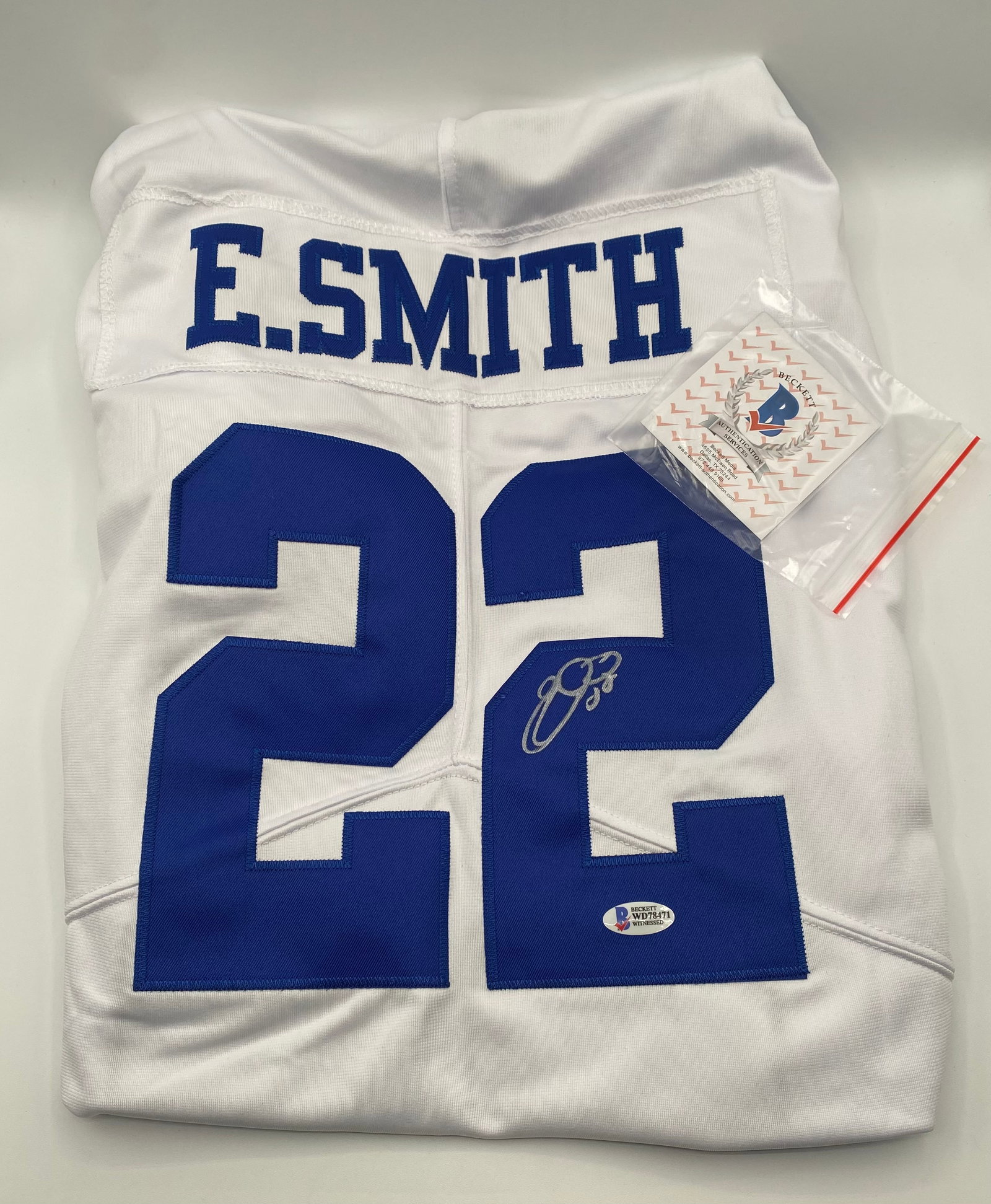 Emmitt Smith Signed Dallas Cowboys Jersey - Beckett Witnessed COA (1 of 2)