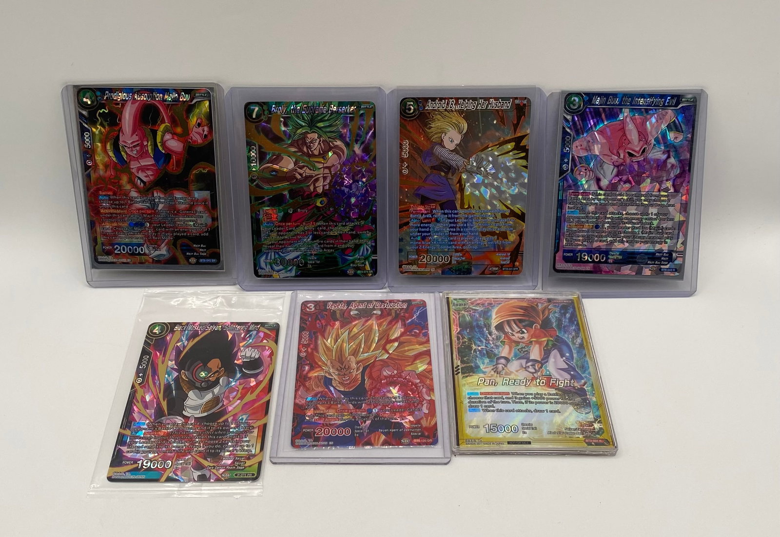 Dragon Ball Super Card Game High-Value Holo Card Lot (7 Cards) - Inc. Broly, Majin Buu, Vegeta (1 of 2)