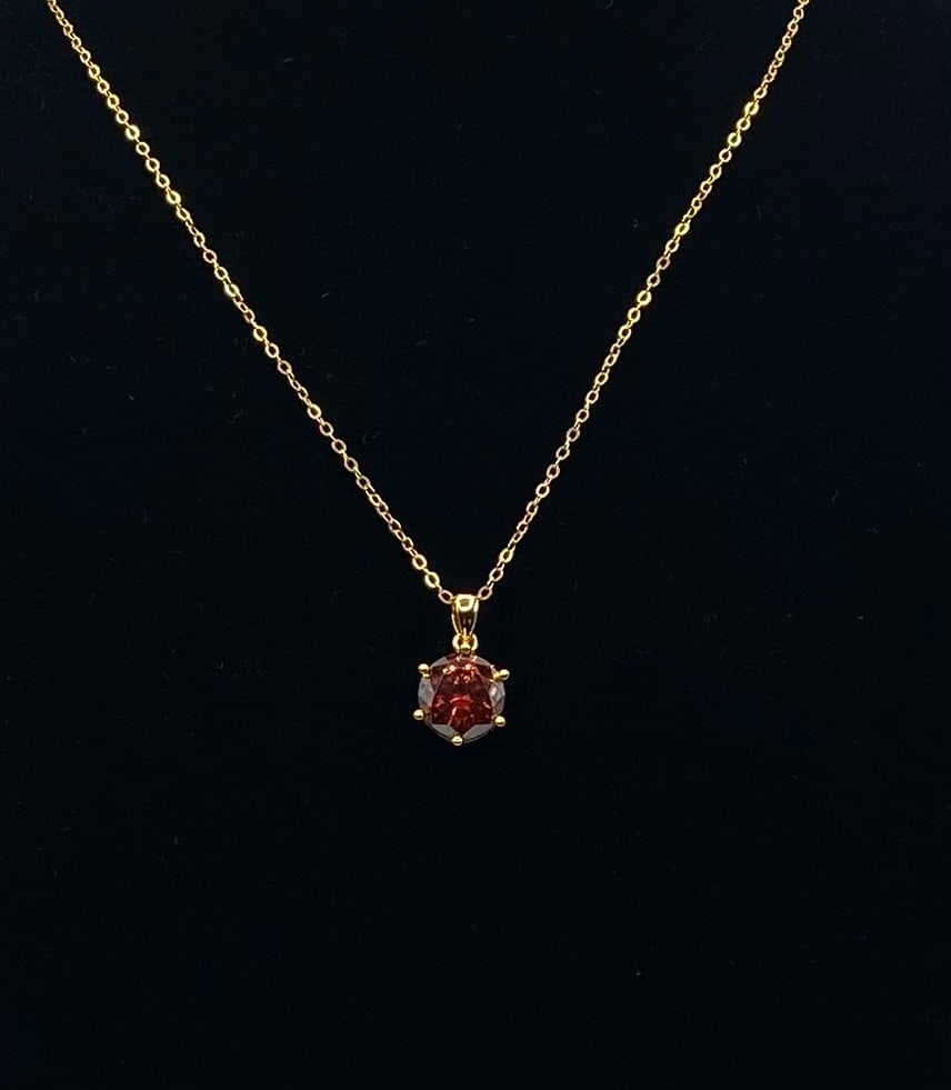 4 Carats Red Moissanite VVS Necklace Certified (1 of 2)