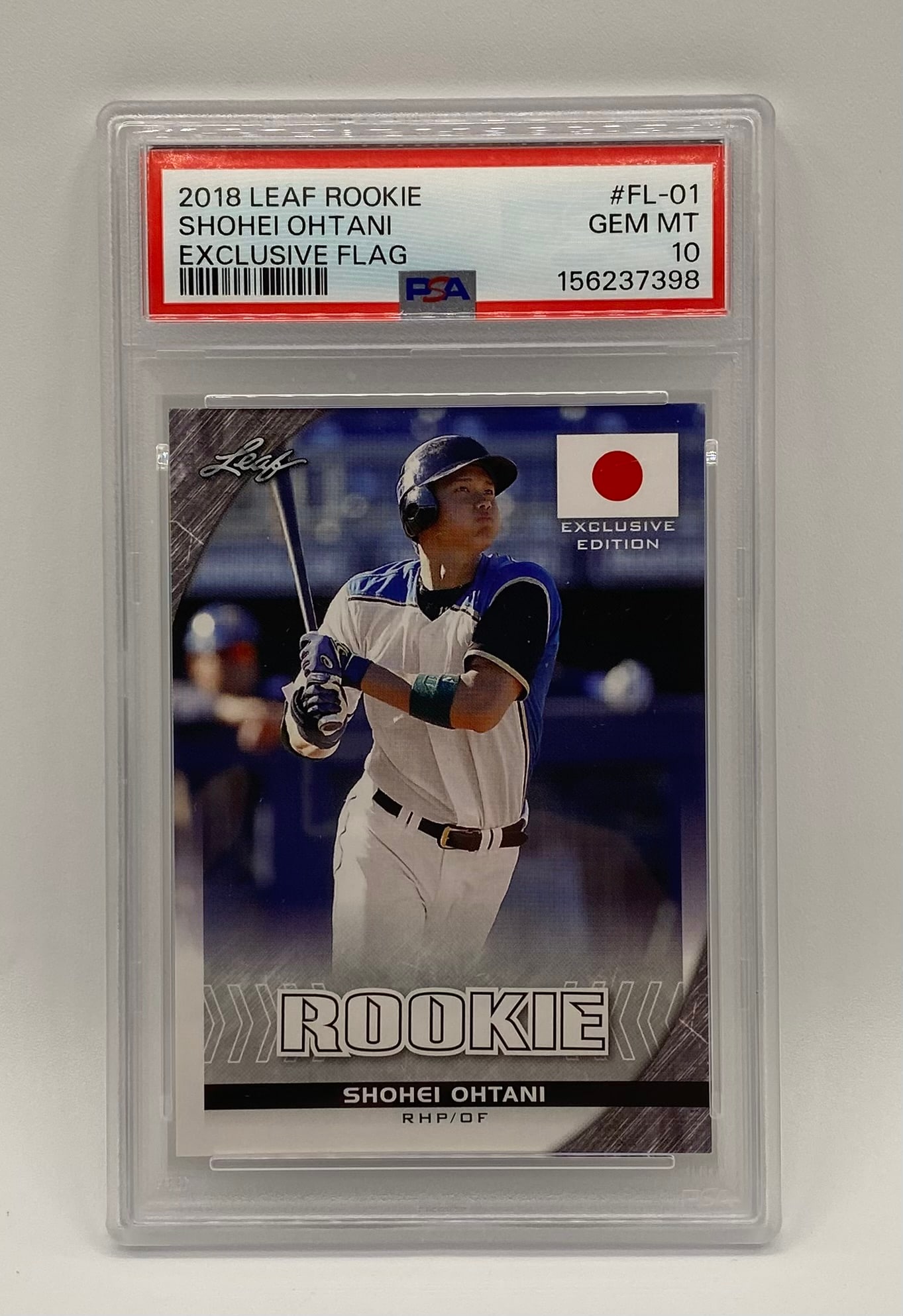 Shohei Ohtani Exclusive Flag Rookie PSA 10: 2018 Leaf Shohei Ohtani Exclusive Flag Rookie PSA 10
