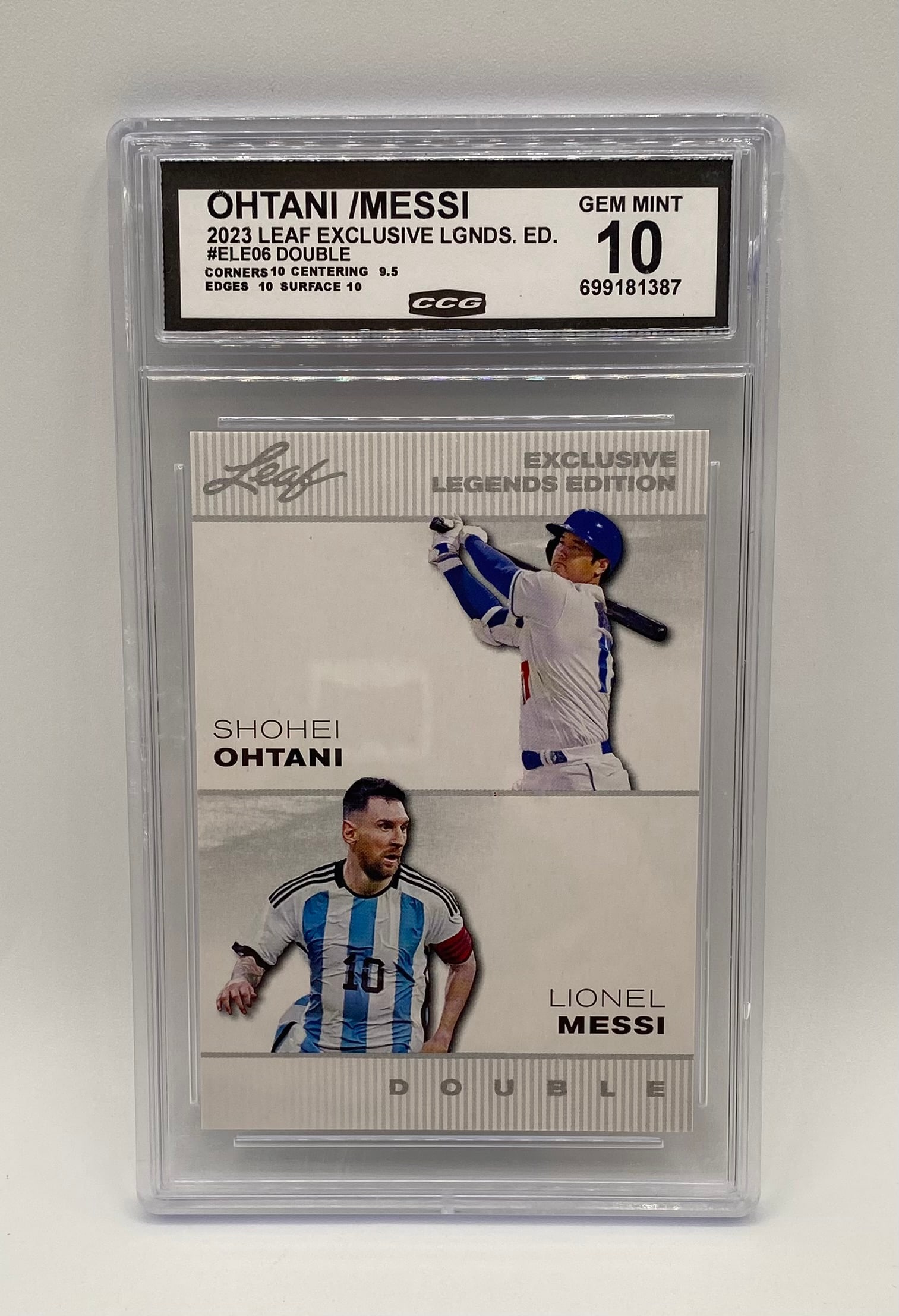 2023 Leaf Exclusive Legends Shohei Ohtani & Lionel Messi Card (1 of 2)