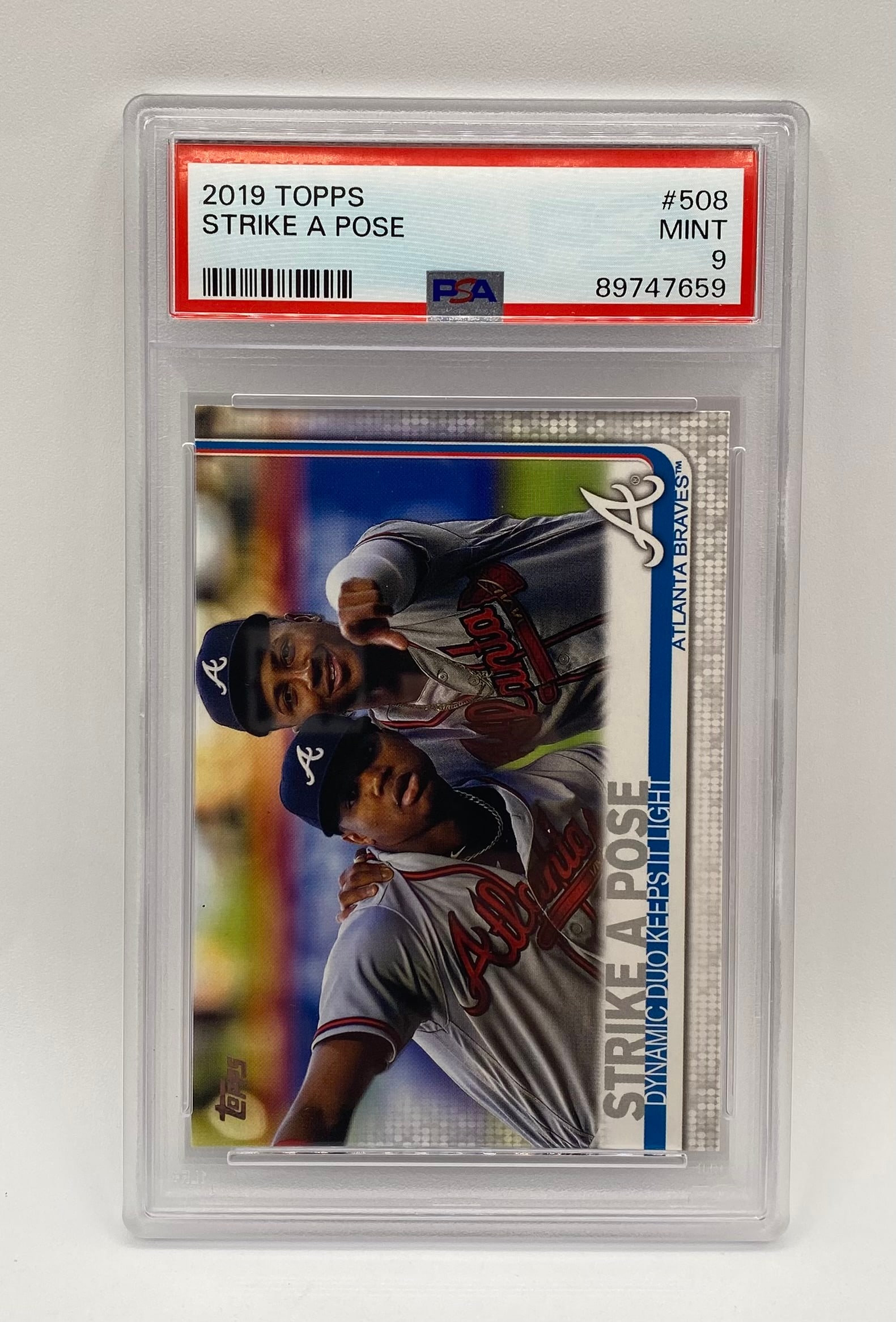 2019 Topps #508 Strike A Pose Acuña Jr. / Albies Dynamic Duo – PSA 9 Mint: 2019 Topps #508 Strike A Pose Acuña Jr. / Albies Dynamic Duo – PSA 9 Mint