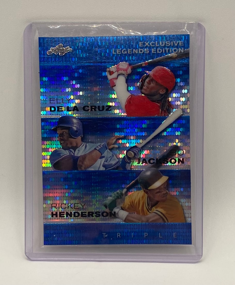 Elly De La Cruz, Bo Jackson, Rickey Henderson Blue Holo /20 (1 of 2)