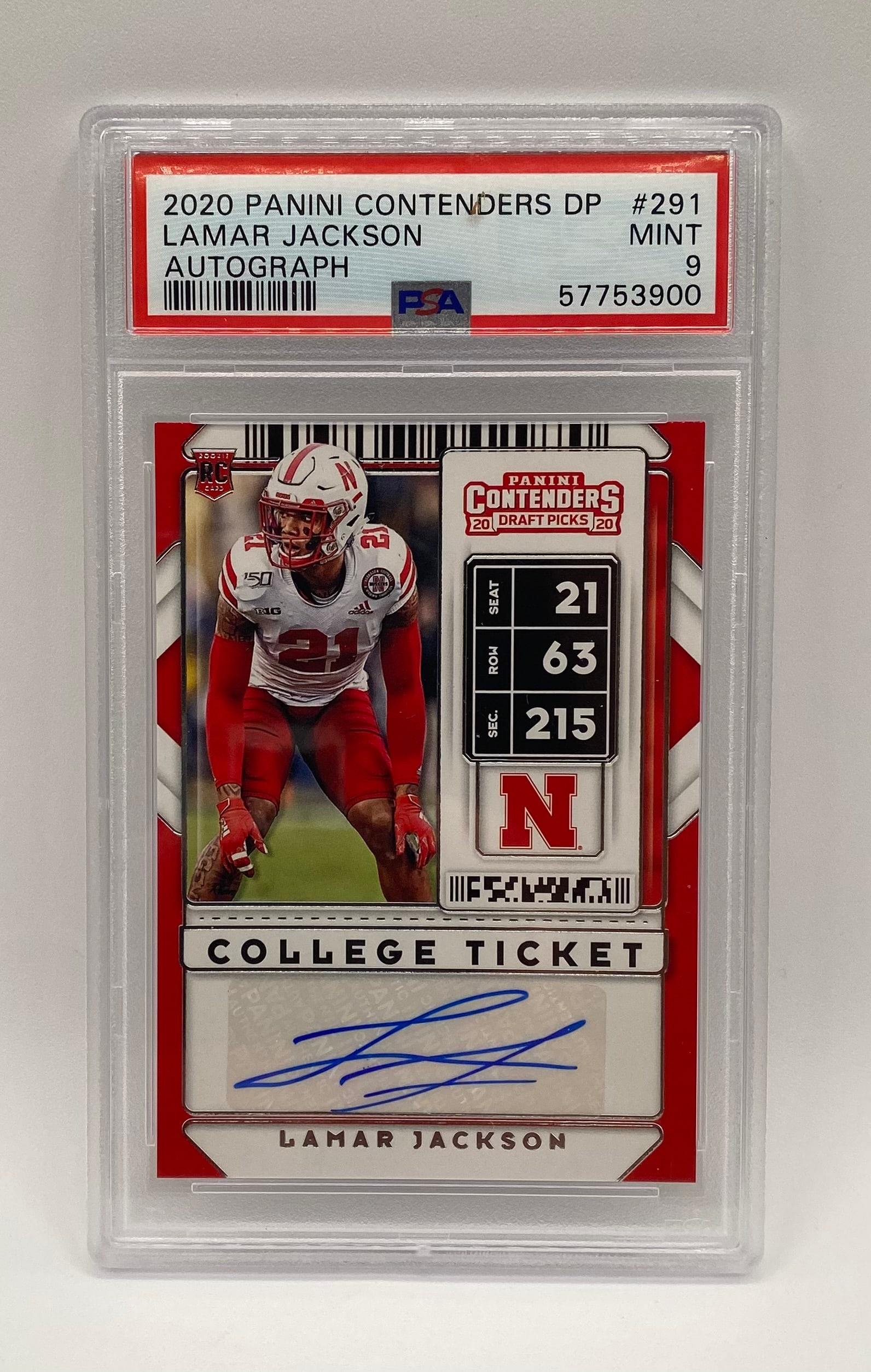 2020 Panini Contenders Draft Picks Lamar Jackson Autograph Rookie PSA 9 (1 of 2)
