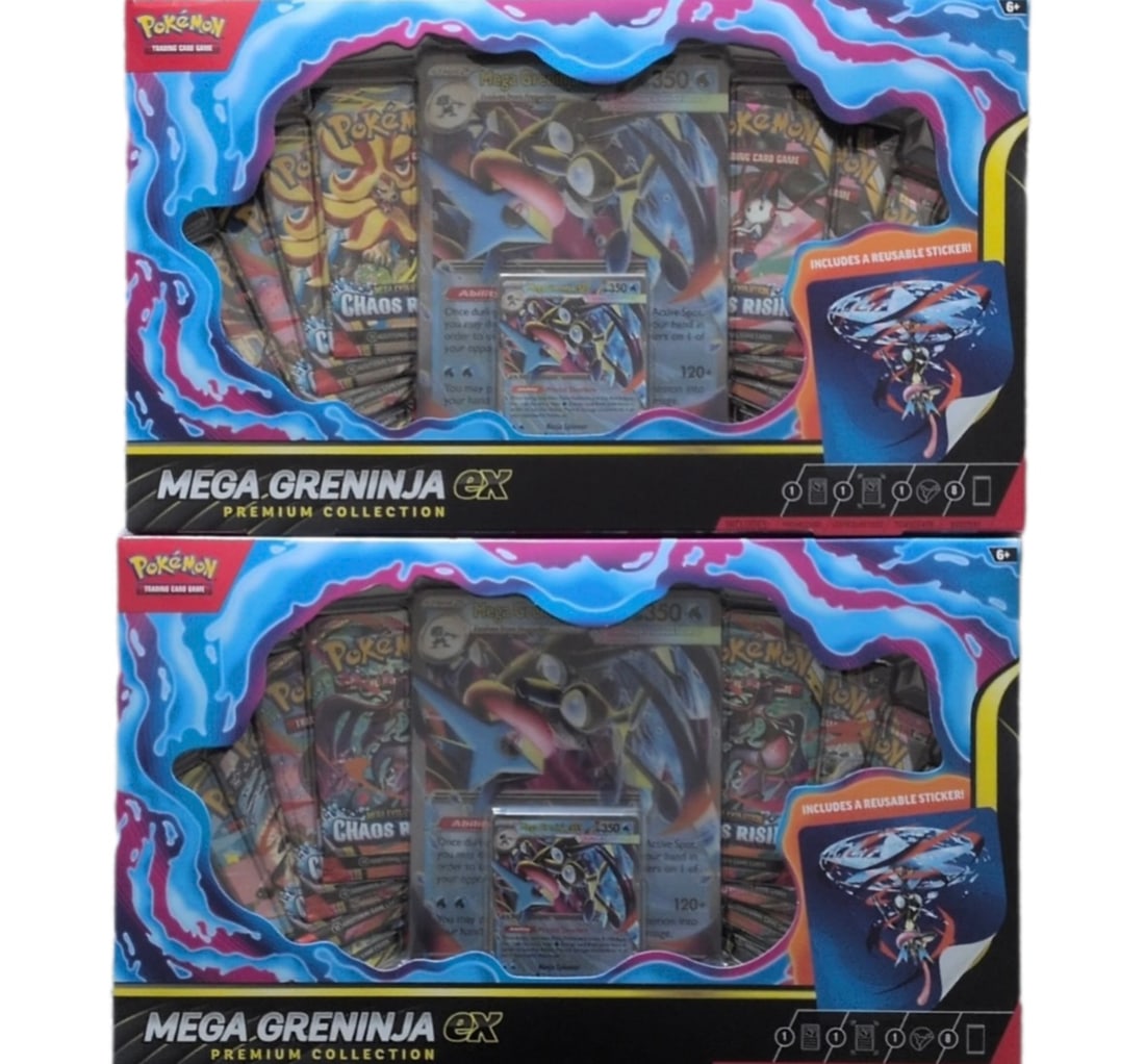 Pokémon TCG: Mega Greninja ex Premium Collection Boxes – Lot of 2 – Factory Sealed (1 of 1)