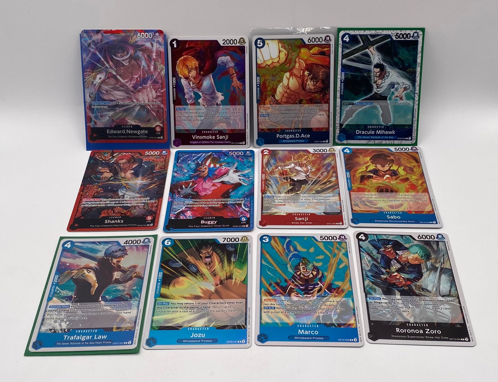 One Piece Card Game 11-Card SR & Leader Lot - Whitebeard, Shanks, Law, Zoro: One Piece Card Game 11-Card SR & Leader Lot - Whitebeard, Shanks, Law, Zoro