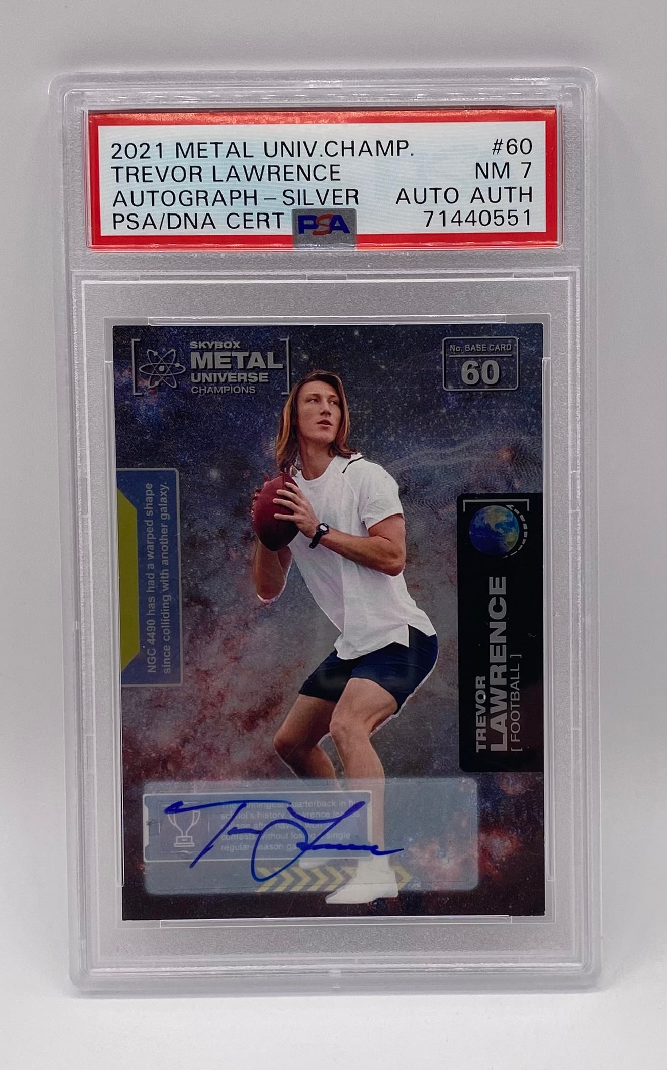 2021 SkyBox Metal Trevor Lawrence Silver Auto PSA DNA Autograph (1 of 2)
