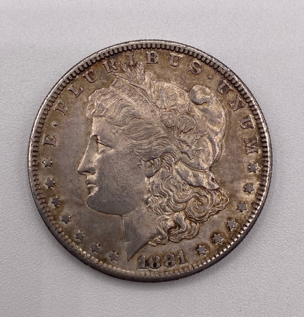 1881 S Morgan Silver One Dollar Coin: 1881-S Morgan Silver Dollar - $1 US Mint Silver Coin