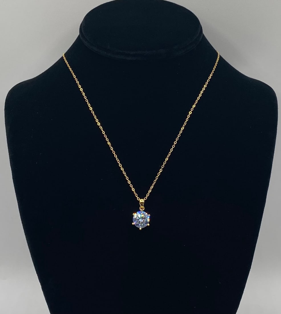 4.00 CT Blue VVS Moissanite Pendant Necklace (1 of 1)