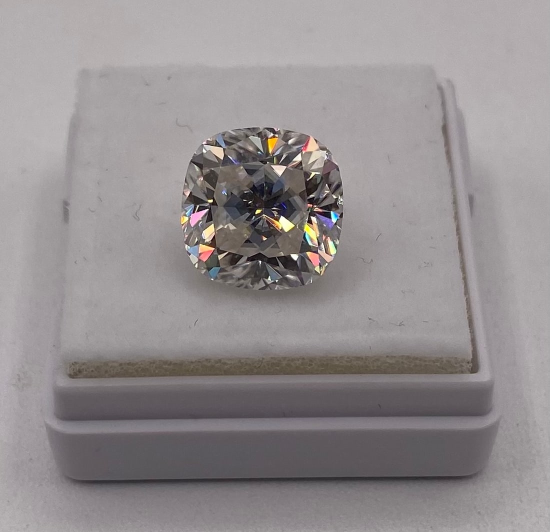 5 Carats Cushion Cut VVS Stone: 5 CT VVS1 D Color Cushion Cut Loose Moissanite With Certificate- Diamond Tester Pass