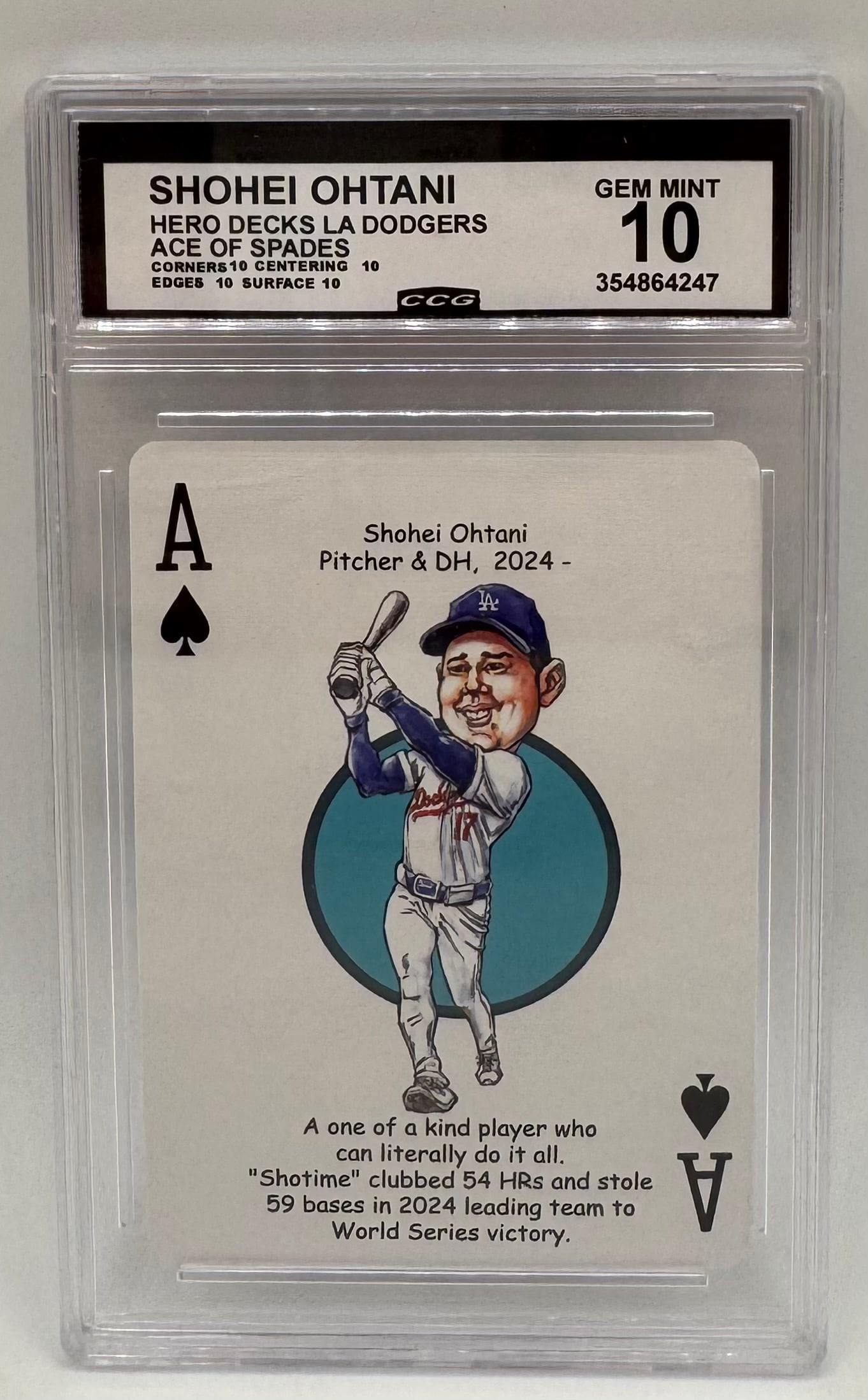Shohei Ohtani Hero Decks LA Dodgers Ace of Spades CCG 10 Gem Mint (1 of 2)
