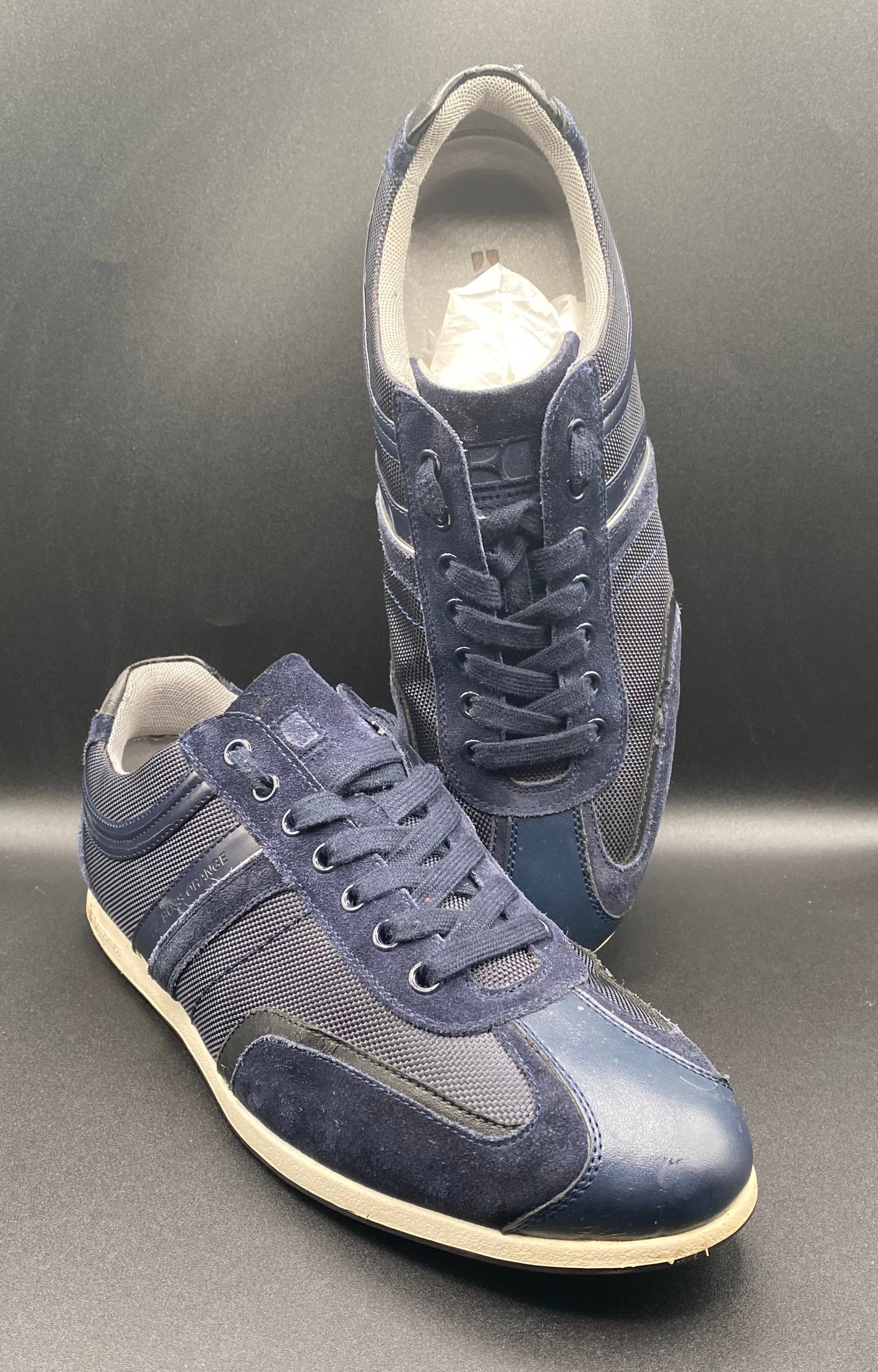 BOSS Orange Hugo Boss "Silvans" Suede & Mesh Low-Top Sneakers (1 of 2)