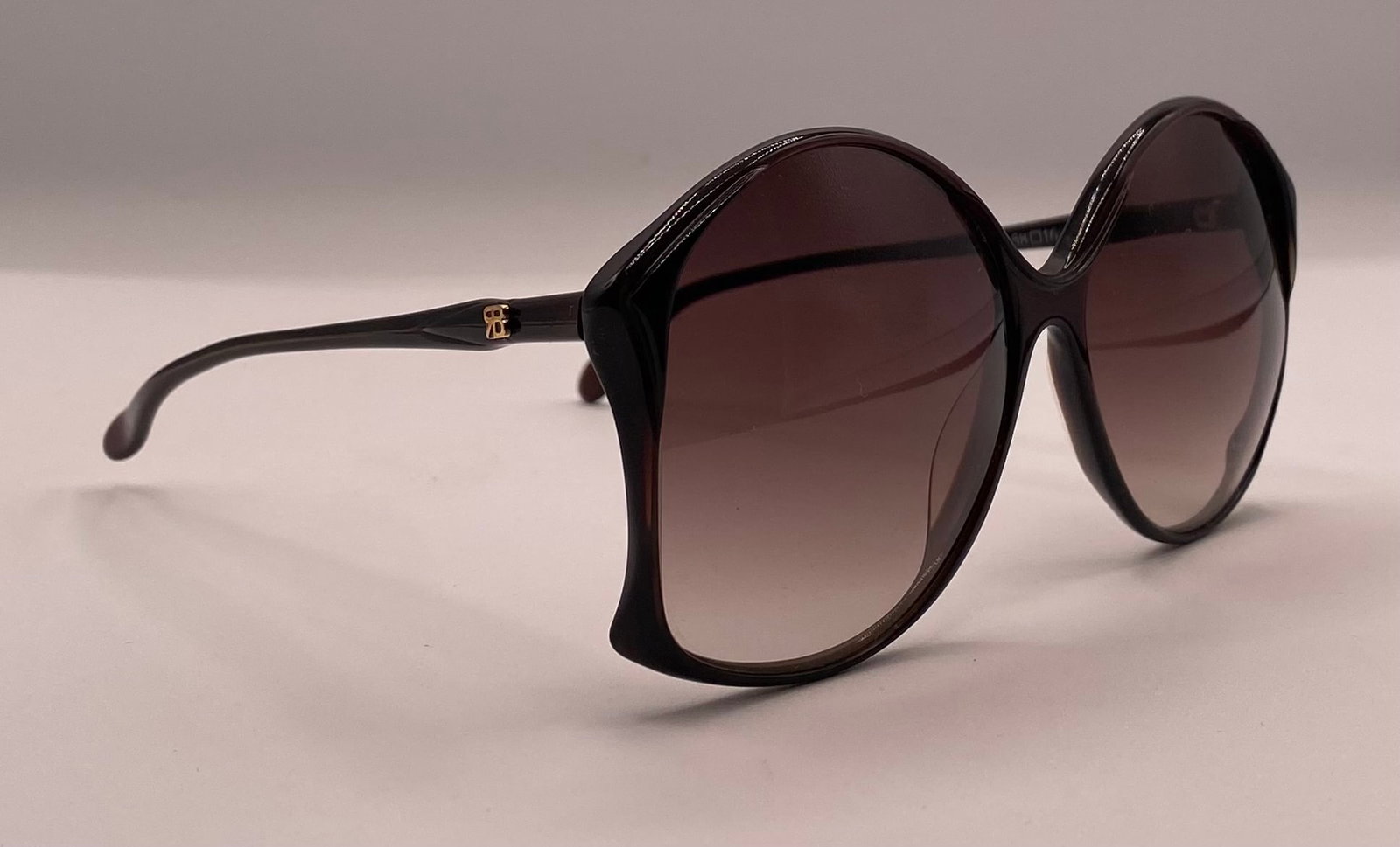 Vintage Sonia Rykiel Oversized Round Sunglasses - Dark Frame & Brown Gradient Lenses (1 of 2)