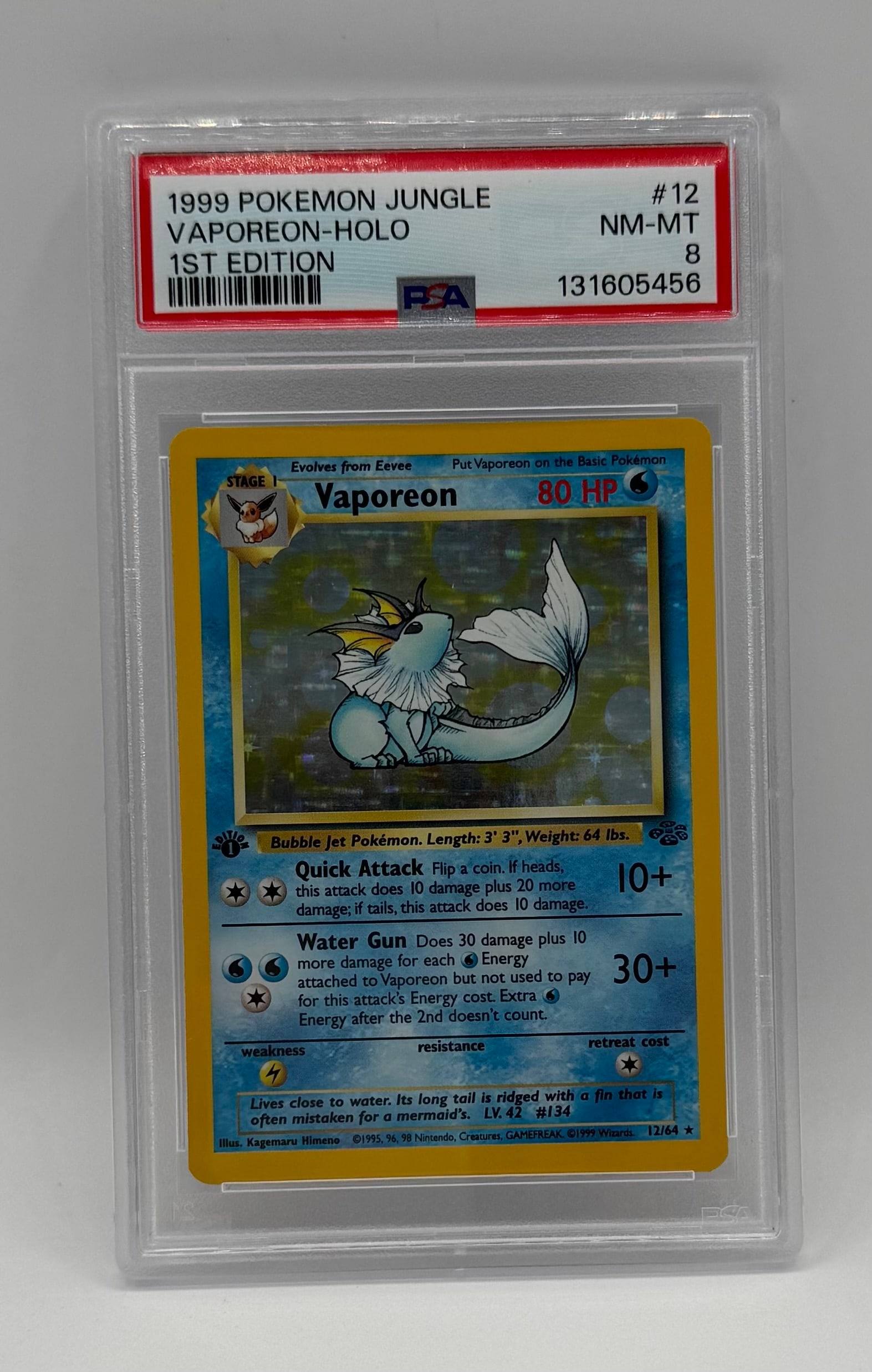 1999 Pokémon Jungle Set 1st Edition Vaporeon Holo