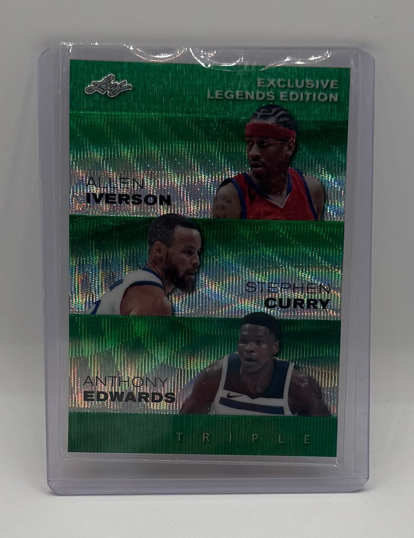 Allen Iverson, Stephen Curry, Anthony Edwards Green Holo /5 (1 of 2)