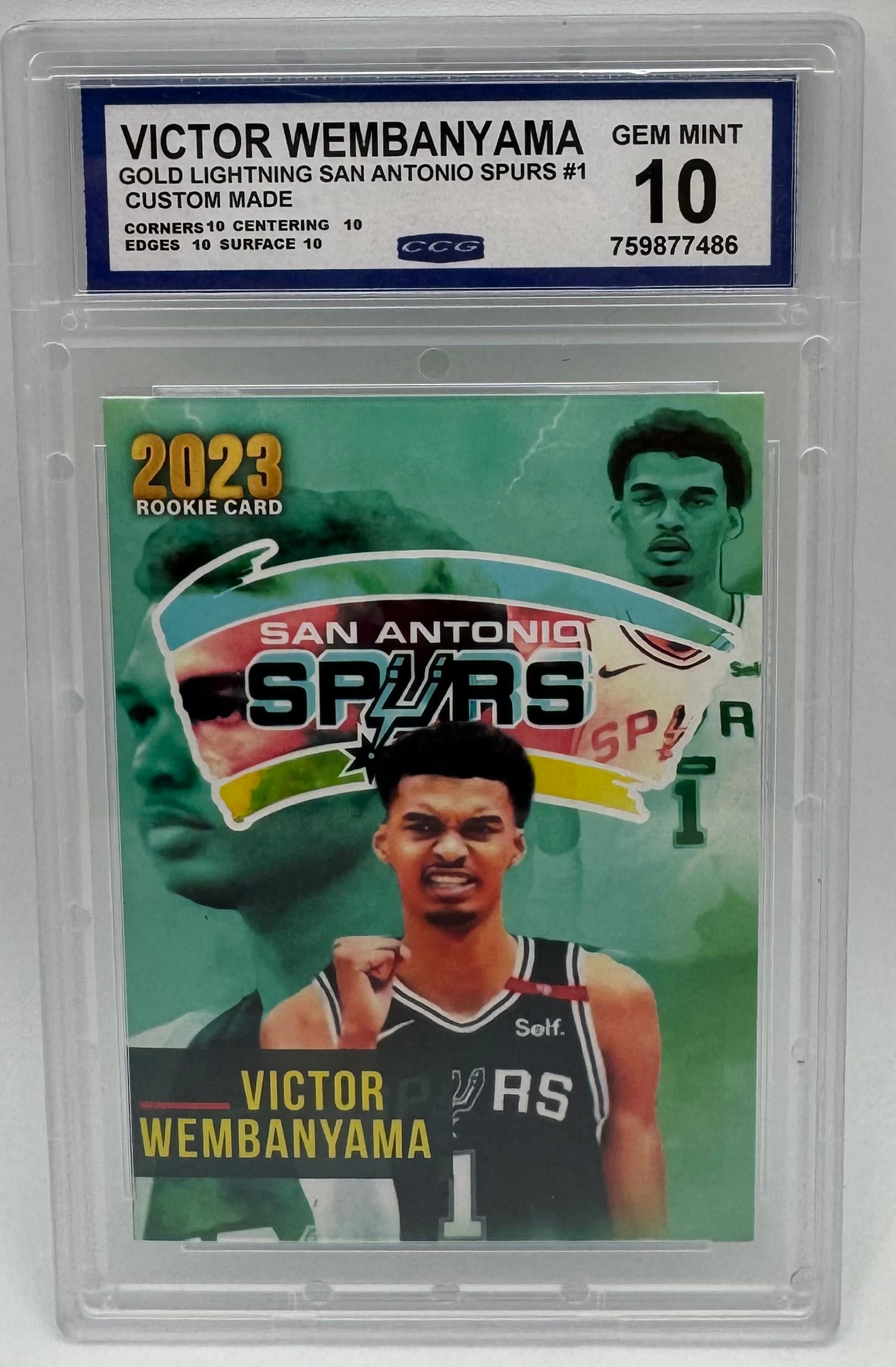 Victor Wembanyama Gold Lightning ACEO Rookie Card (1 of 2)