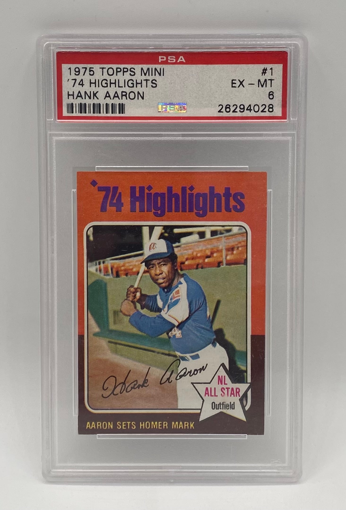 1975 Topps Hank Aaron Card (1 of 2)