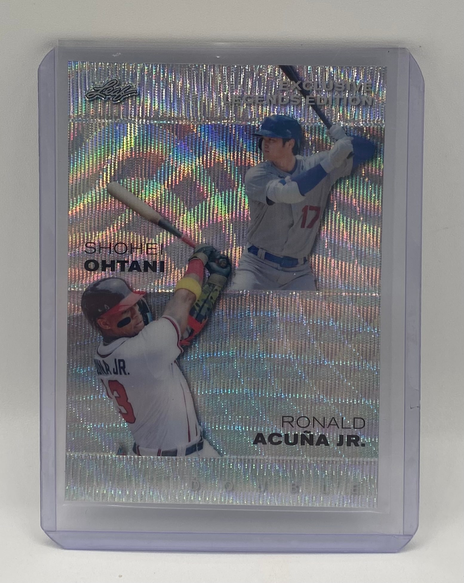 Shohei Ohtani & Ronald Acuña Jr. Holo /25: 2023 Leaf Exclusive Legends Edition Double Refractor - Shohei Ohtani & Ronald Acuña Jr. /25